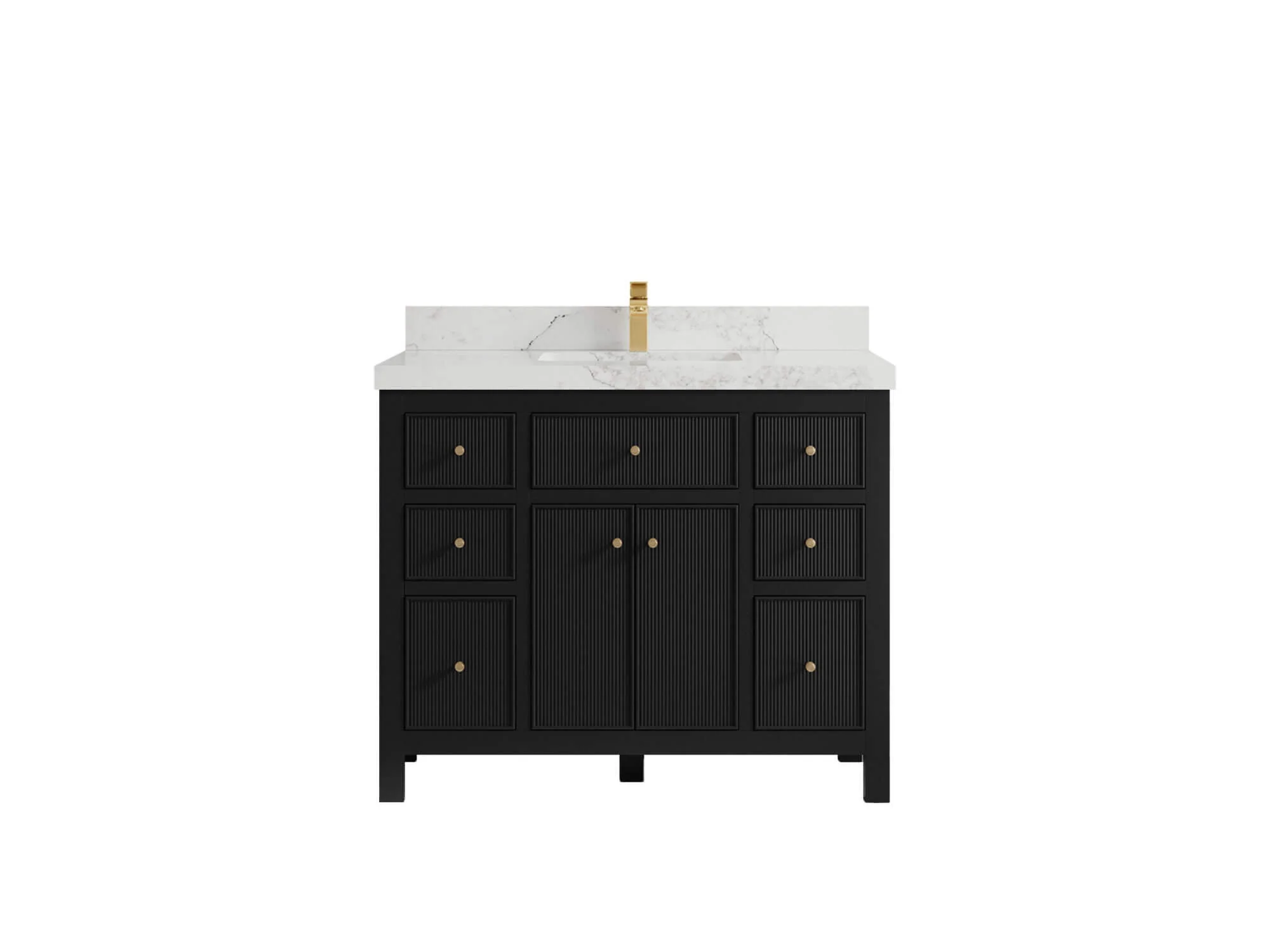Sonoma 42 in W x 22 in D Free Standing Reeded Single Sink Bathroom Vanity - Image 11