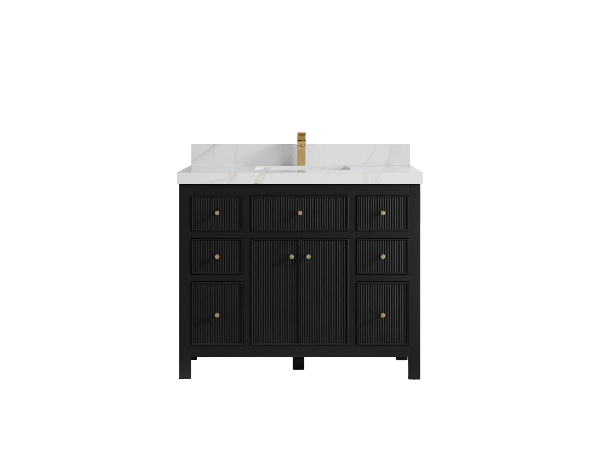 Sonoma 42 in W x 22 in D Free Standing Reeded Single Sink Bathroom Vanity - Image 12