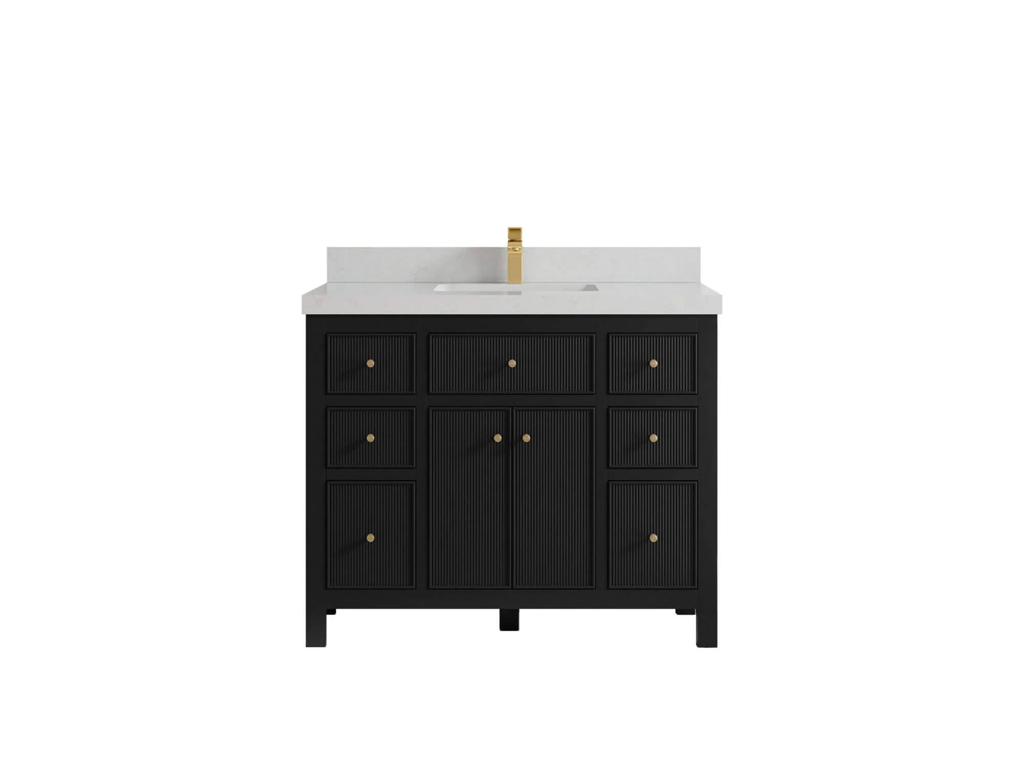 Sonoma 42 in W x 22 in D Free Standing Reeded Single Sink Bathroom Vanity - Image 14