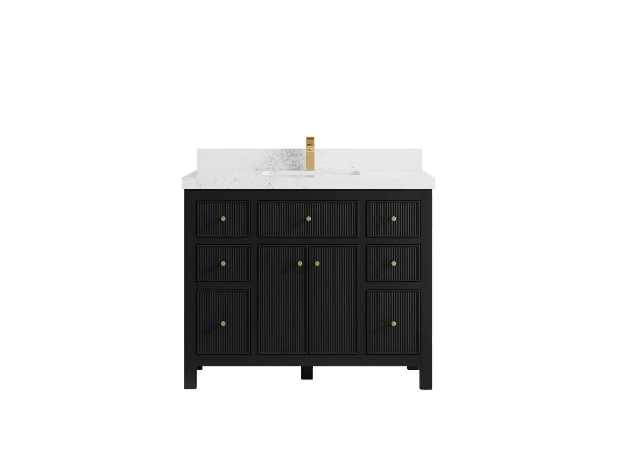 Sonoma 42 in W x 22 in D Free Standing Reeded Single Sink Bathroom Vanity - Image 18