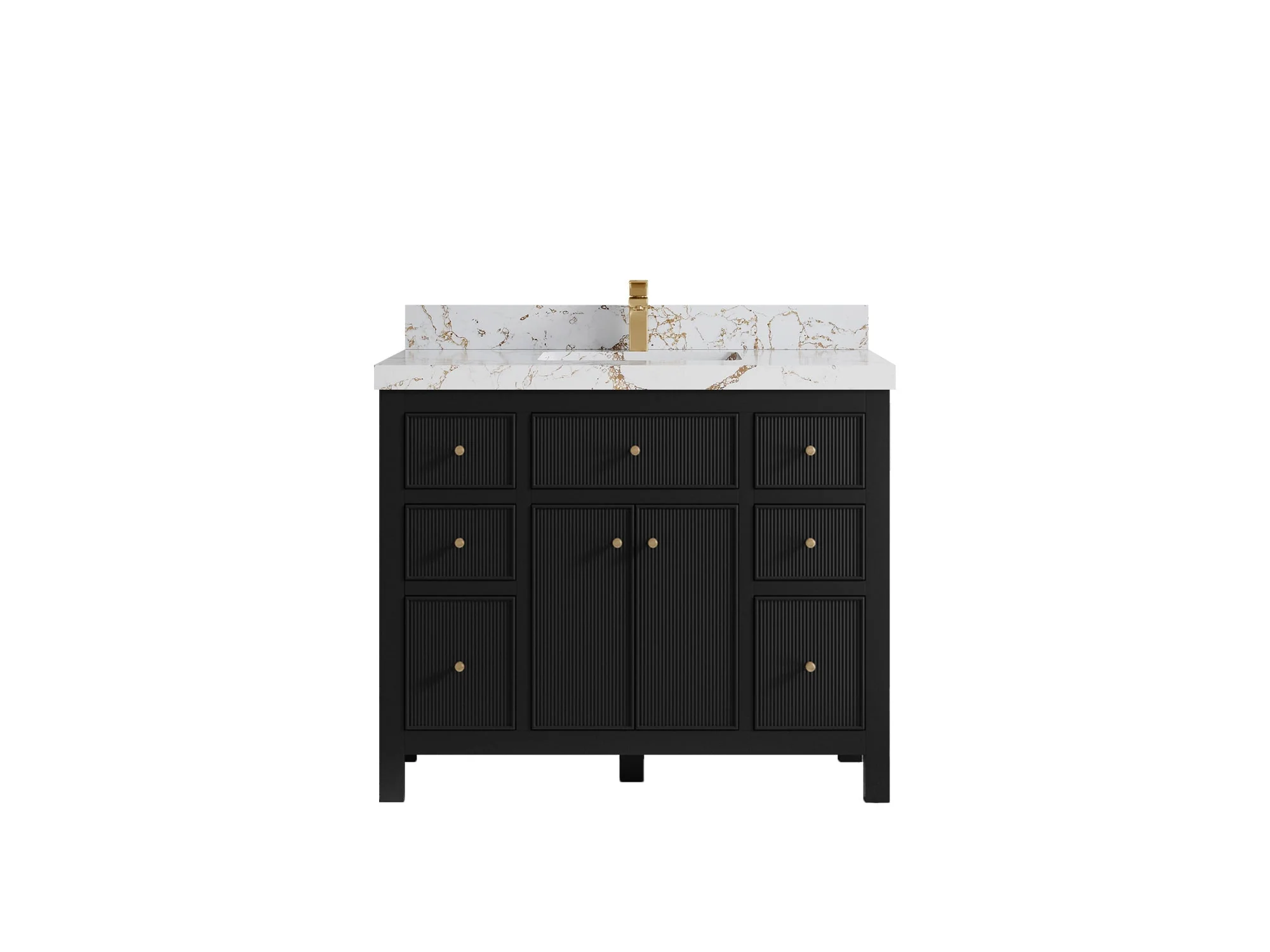 Sonoma 42 in W x 22 in D Free Standing Reeded Single Sink Bathroom Vanity - Image 22