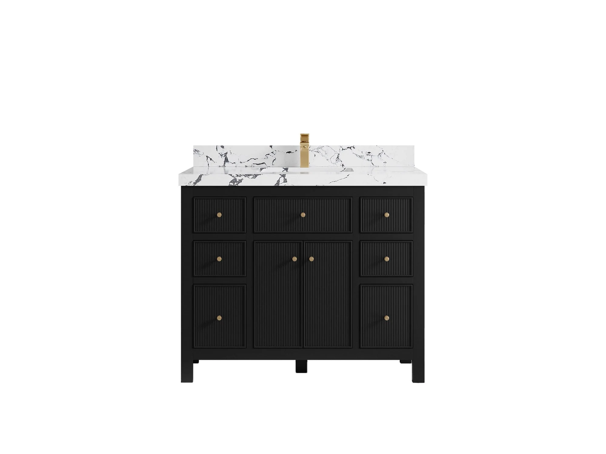 Sonoma 42 in W x 22 in D Free Standing Reeded Single Sink Bathroom Vanity - Image 23