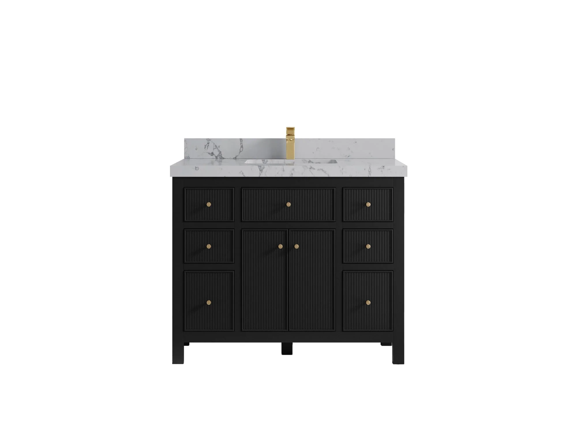 Sonoma 42 in W x 22 in D Free Standing Reeded Single Sink Bathroom Vanity - Image 24
