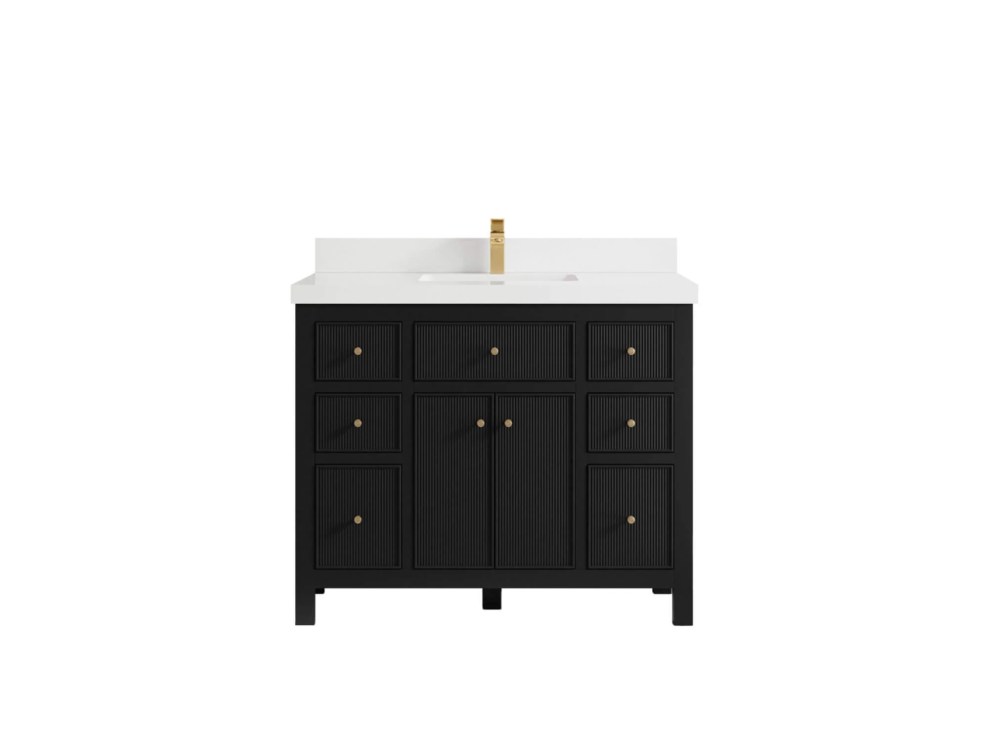 Sonoma 42 in W x 22 in D Free Standing Reeded Single Sink Bathroom Vanity - Image 25