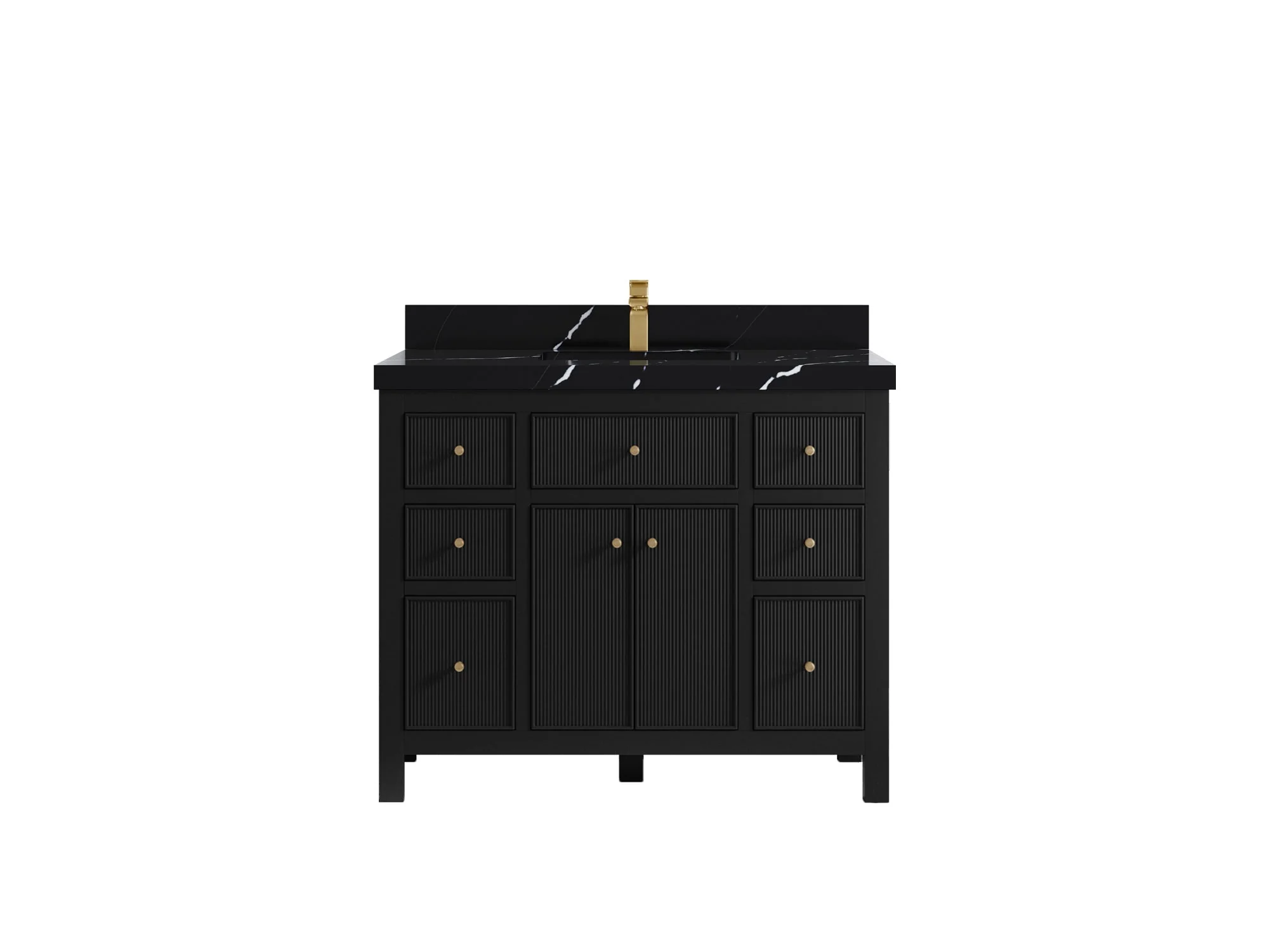 Sonoma 42 in W x 22 in D Free Standing Reeded Single Sink Bathroom Vanity - Image 8