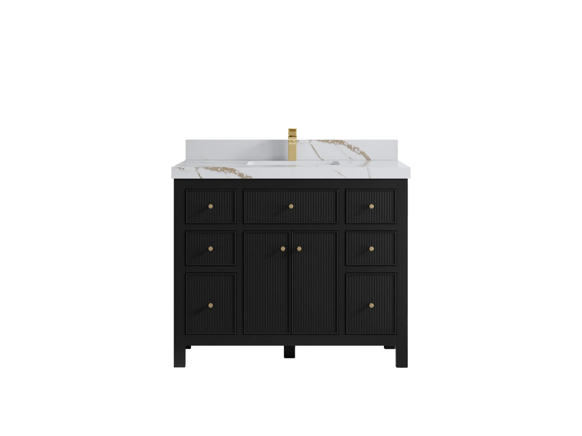 Sonoma 42 in W x 22 in D Free Standing Reeded Single Sink Bathroom Vanity - Image 9
