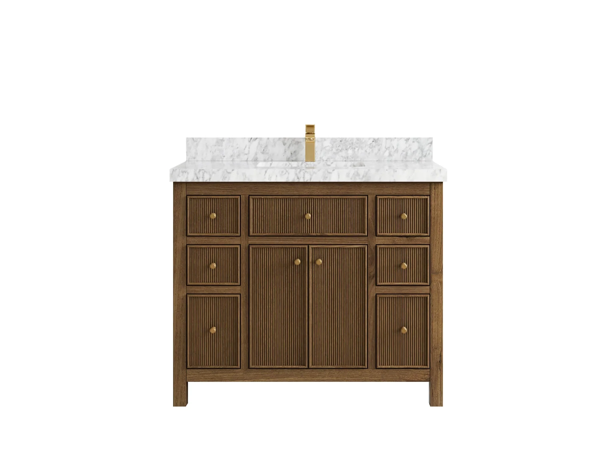 Sonoma Reeded Teak Wood 42 in. W x 22 in. D Single Sink Bathroom Vanity - Image 13