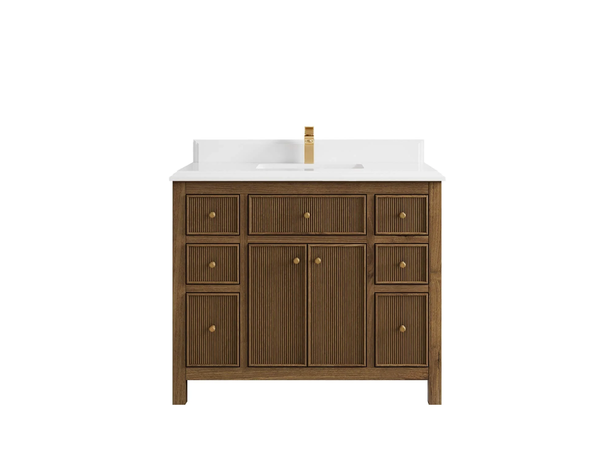 Sonoma Reeded Teak Wood 42 in. W x 22 in. D Single Sink Bathroom Vanity - Image 17