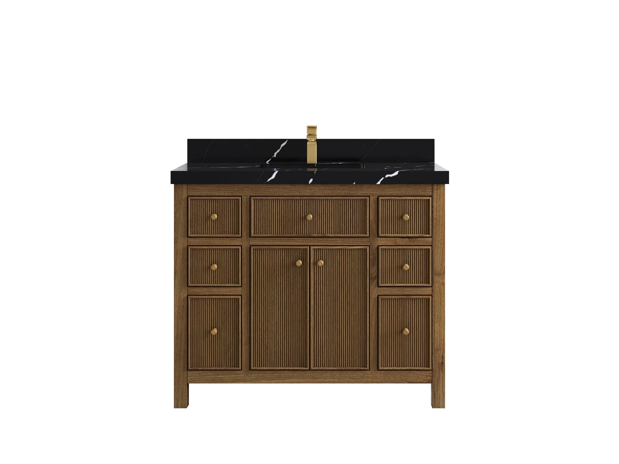 Sonoma Reeded Teak Wood 42 in. W x 22 in. D Single Sink Bathroom Vanity - Image 7