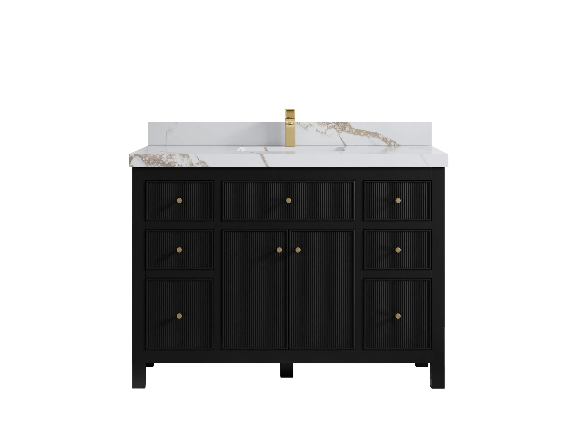 Sonoma 48 in W x 22 in D Free Standing Reeded Single Sink Bathroom Vanity - Image 9