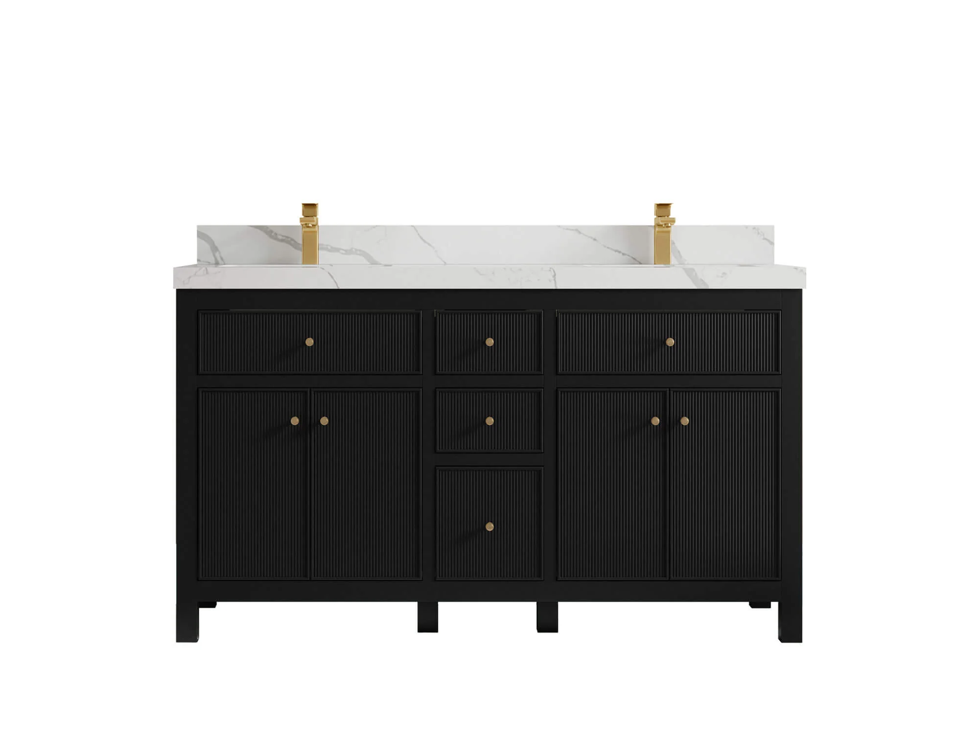 Sonoma 60 in W x 22 in D Free Standing Reeded Double Sink Bathroom Vanity - Image 10