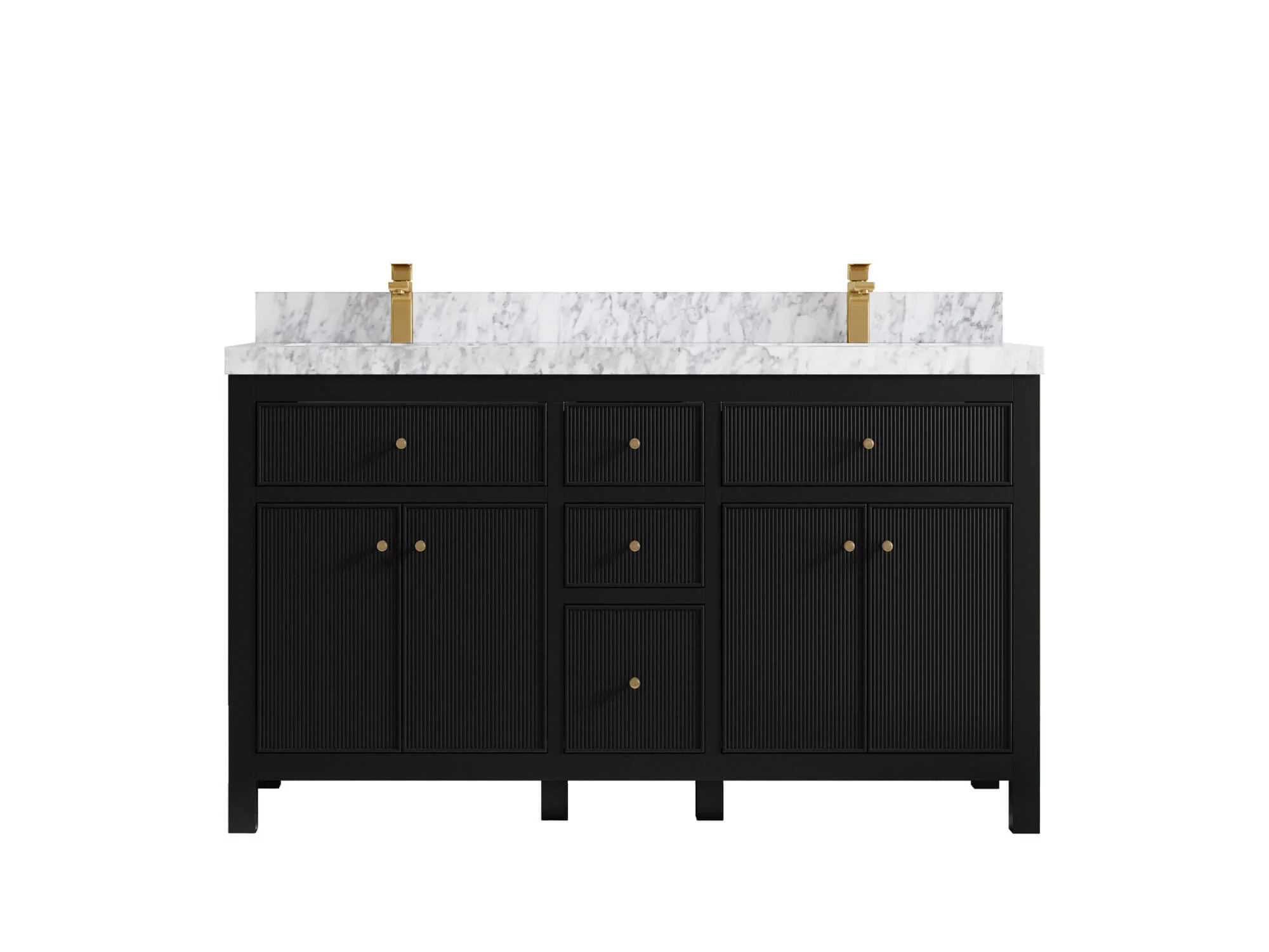 Sonoma 60 in W x 22 in D Free Standing Reeded Double Sink Bathroom Vanity - Image 13