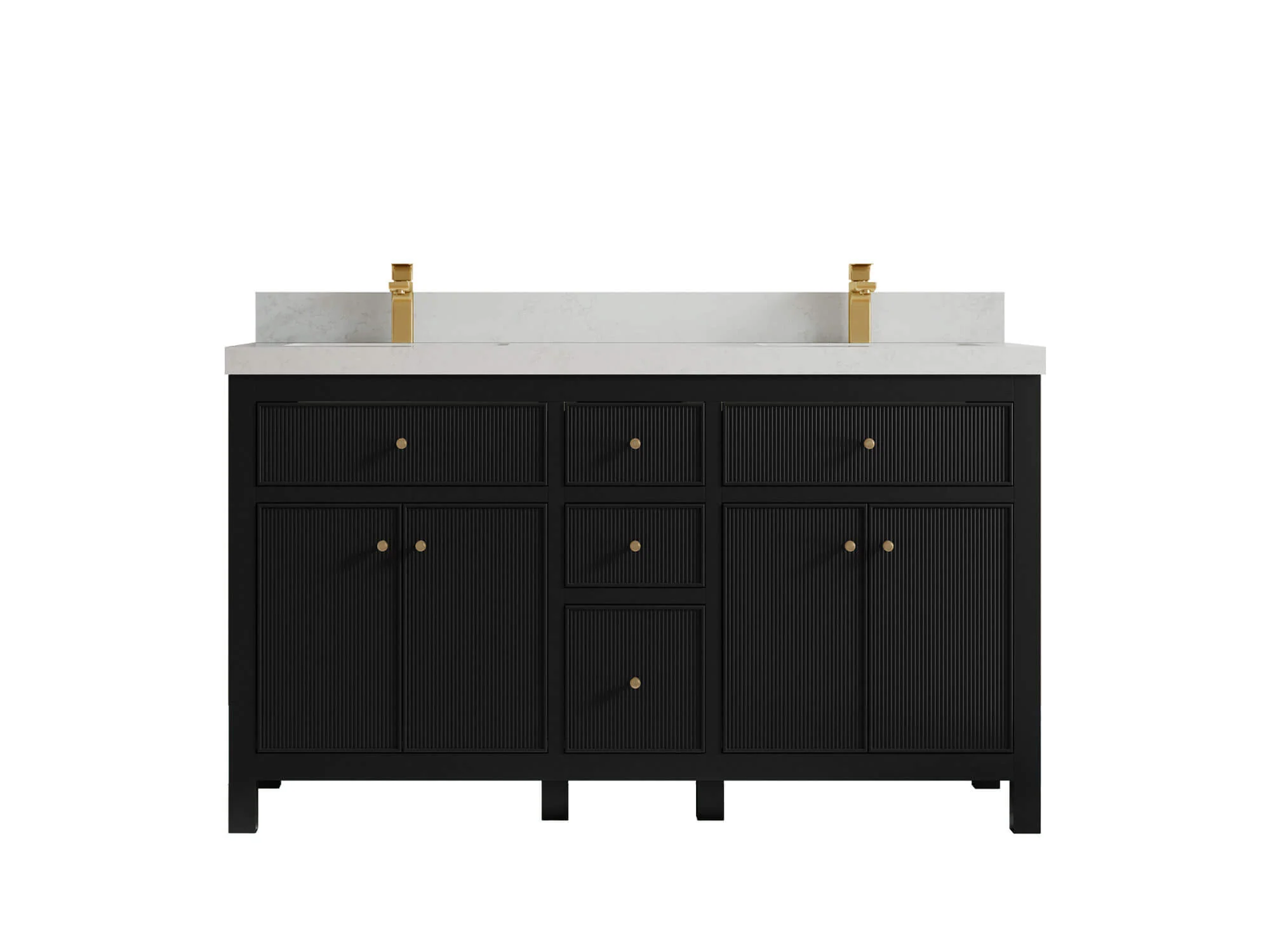 Sonoma 60 in W x 22 in D Free Standing Reeded Double Sink Bathroom Vanity - Image 14