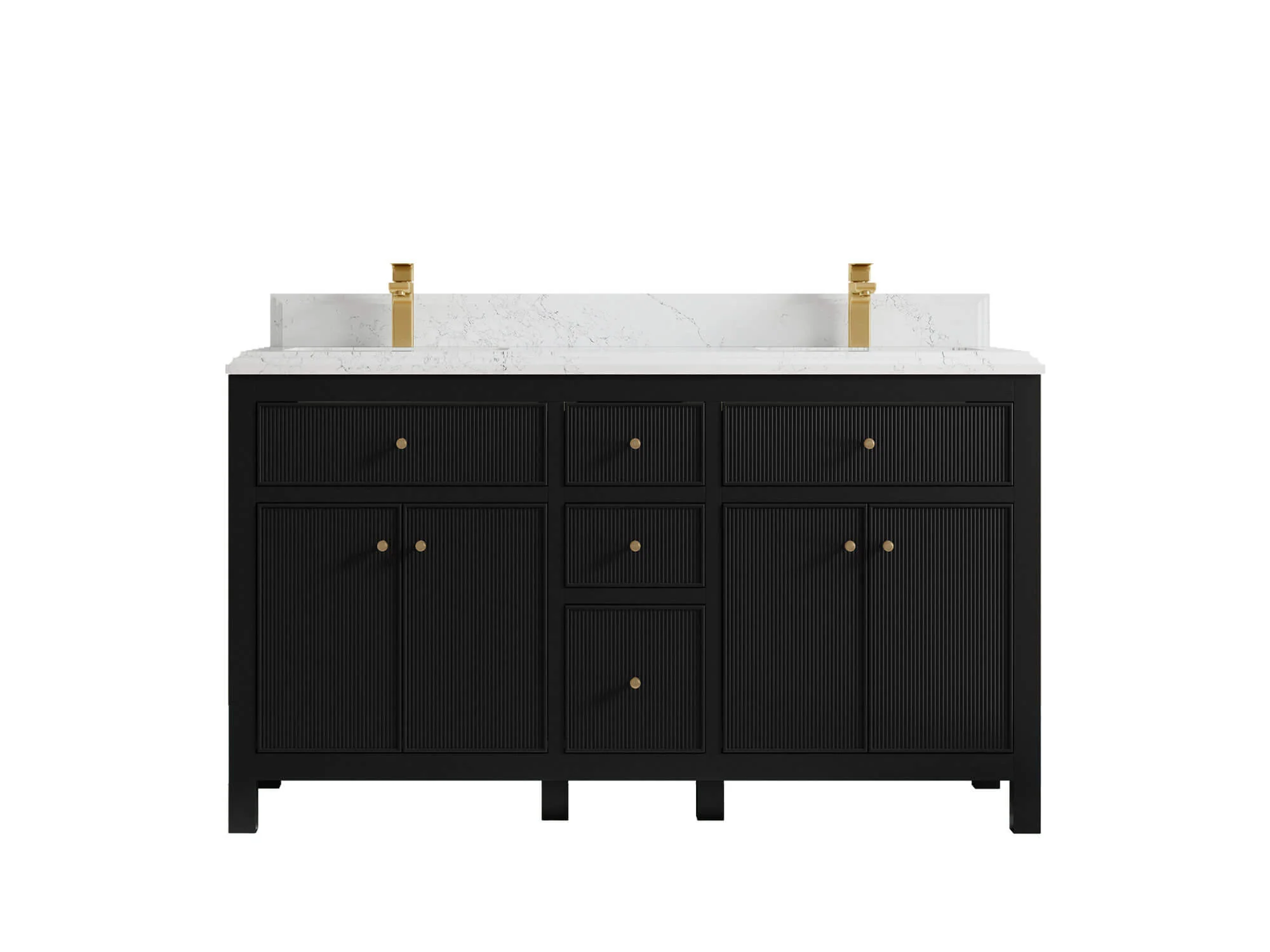 Sonoma 60 in W x 22 in D Free Standing Reeded Double Sink Bathroom Vanity - Image 16