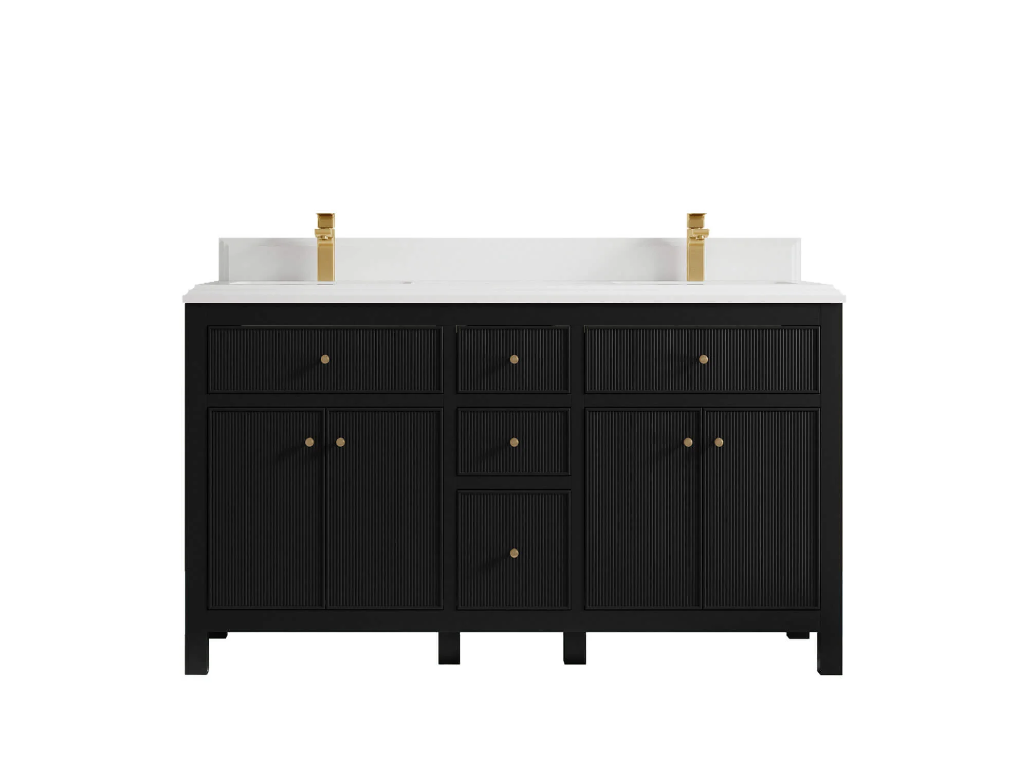 Sonoma 60 in W x 22 in D Free Standing Reeded Double Sink Bathroom Vanity - Image 17
