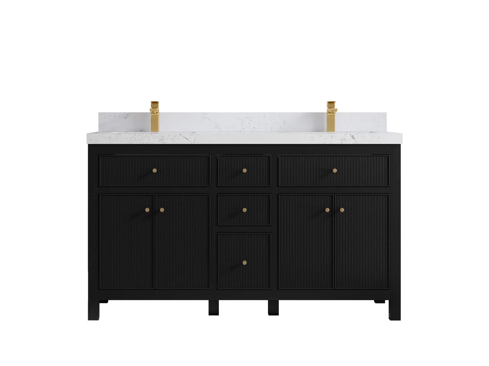 Sonoma 60 in W x 22 in D Free Standing Reeded Double Sink Bathroom Vanity - Image 18