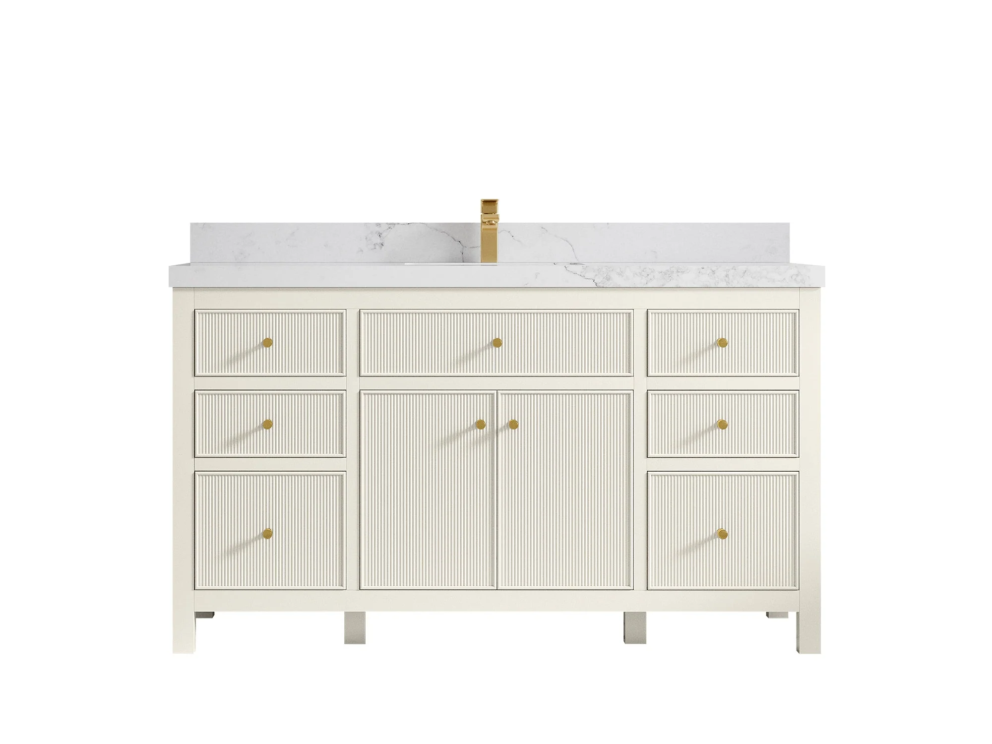 Sonoma 60 in W x 22 in D Free Standing Reeded Single Sink Bathroom Vanity - Image 15
