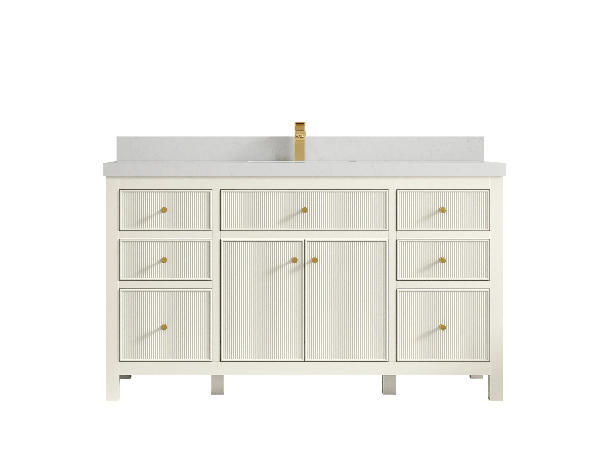Sonoma 60 in W x 22 in D Free Standing Reeded Single Sink Bathroom Vanity - Image 21