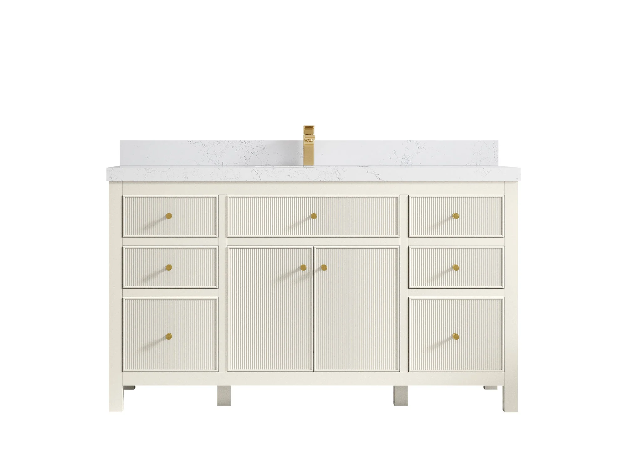 Sonoma 60 in W x 22 in D Free Standing Reeded Single Sink Bathroom Vanity - Image 29