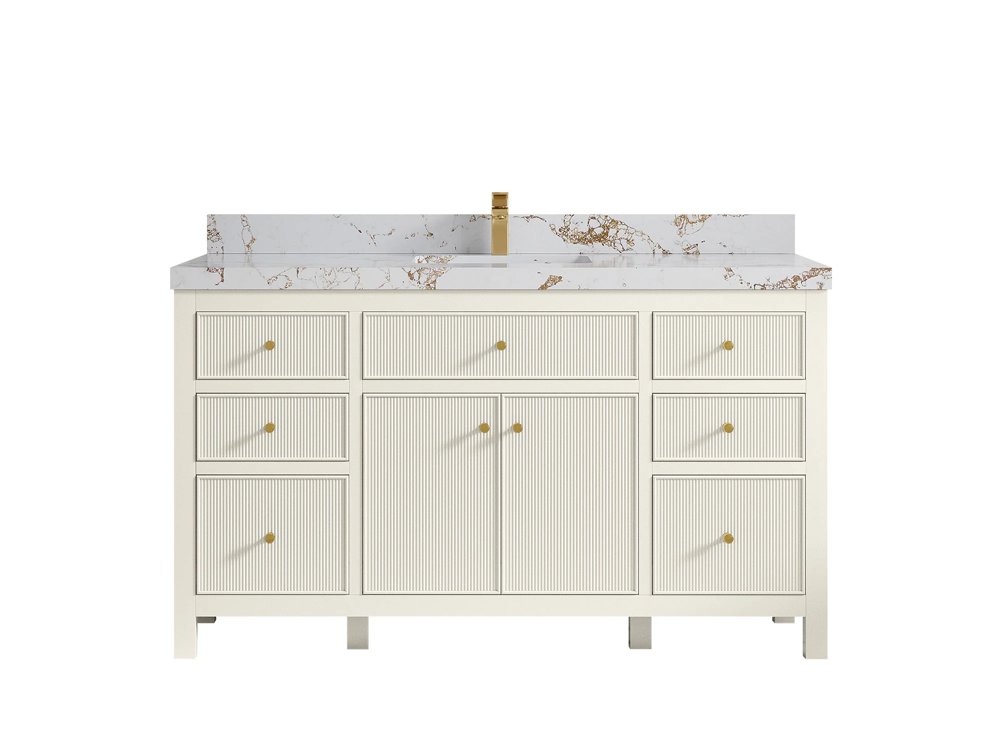 Sonoma 60 in W x 22 in D Free Standing Reeded Single Sink Bathroom Vanity - Image 37
