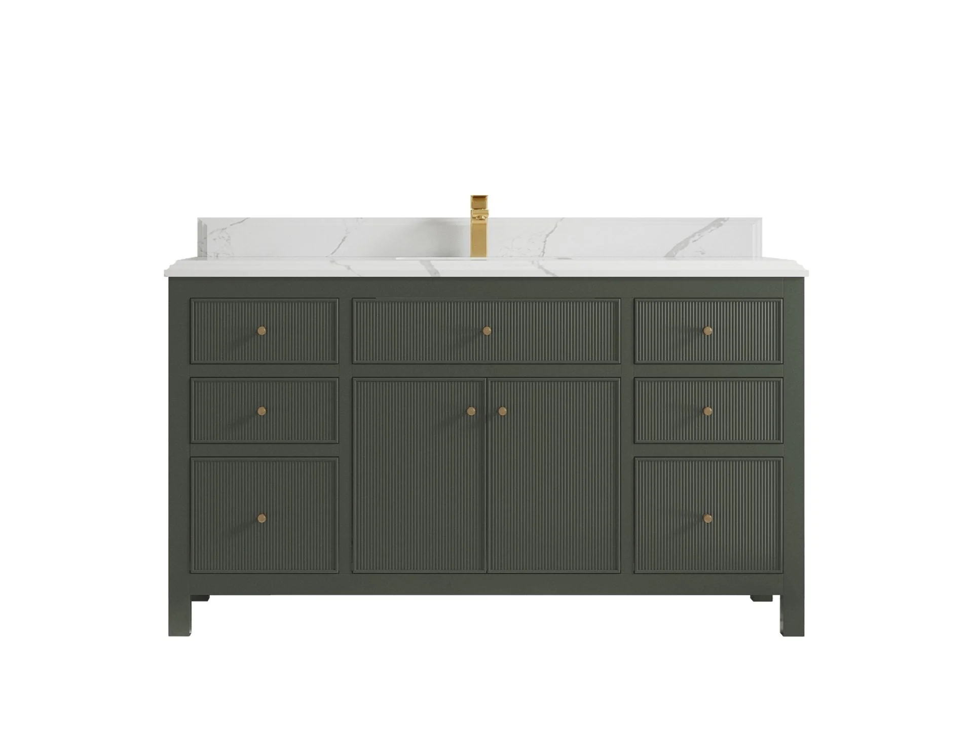Sonoma 60 in W x 22 in D Free Standing Reeded Single Sink Bathroom Vanity - Image 15