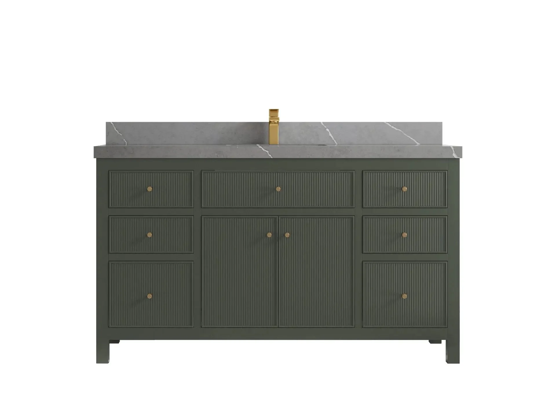 Sonoma 60 in W x 22 in D Free Standing Reeded Single Sink Bathroom Vanity - Image 20