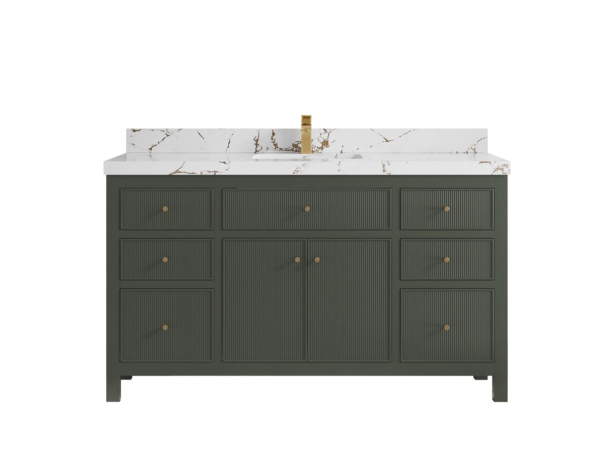 Sonoma 60 in W x 22 in D Free Standing Reeded Single Sink Bathroom Vanity - Image 21