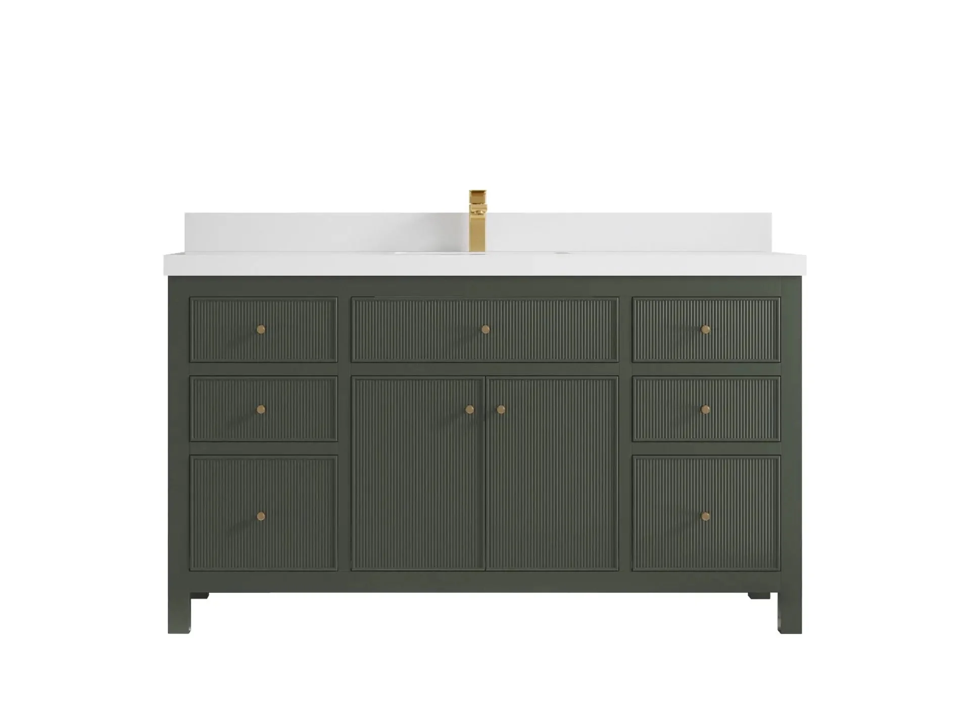 Sonoma 60 in W x 22 in D Free Standing Reeded Single Sink Bathroom Vanity - Image 25