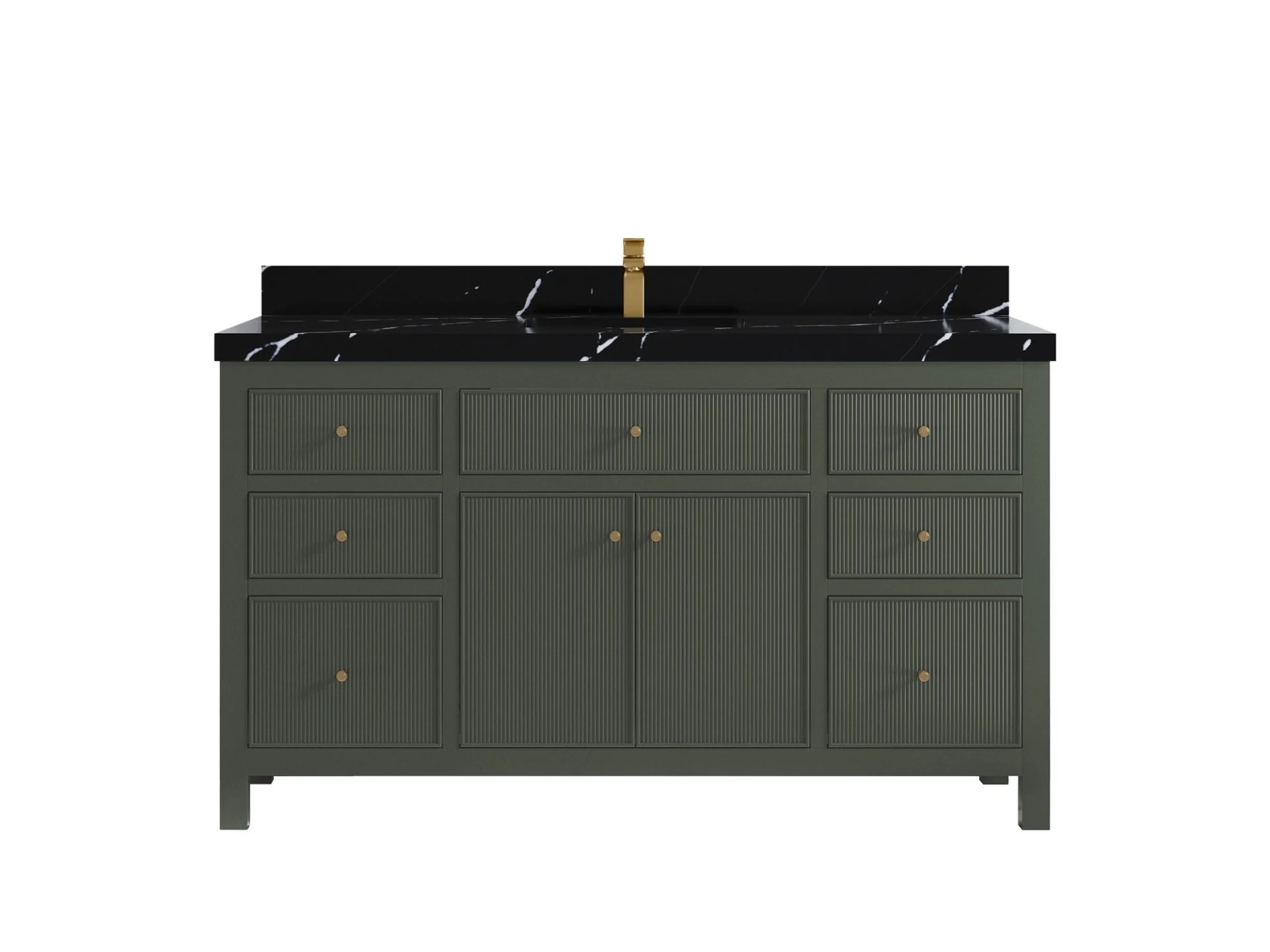 Sonoma 60 in W x 22 in D Free Standing Reeded Single Sink Bathroom Vanity - Image 8