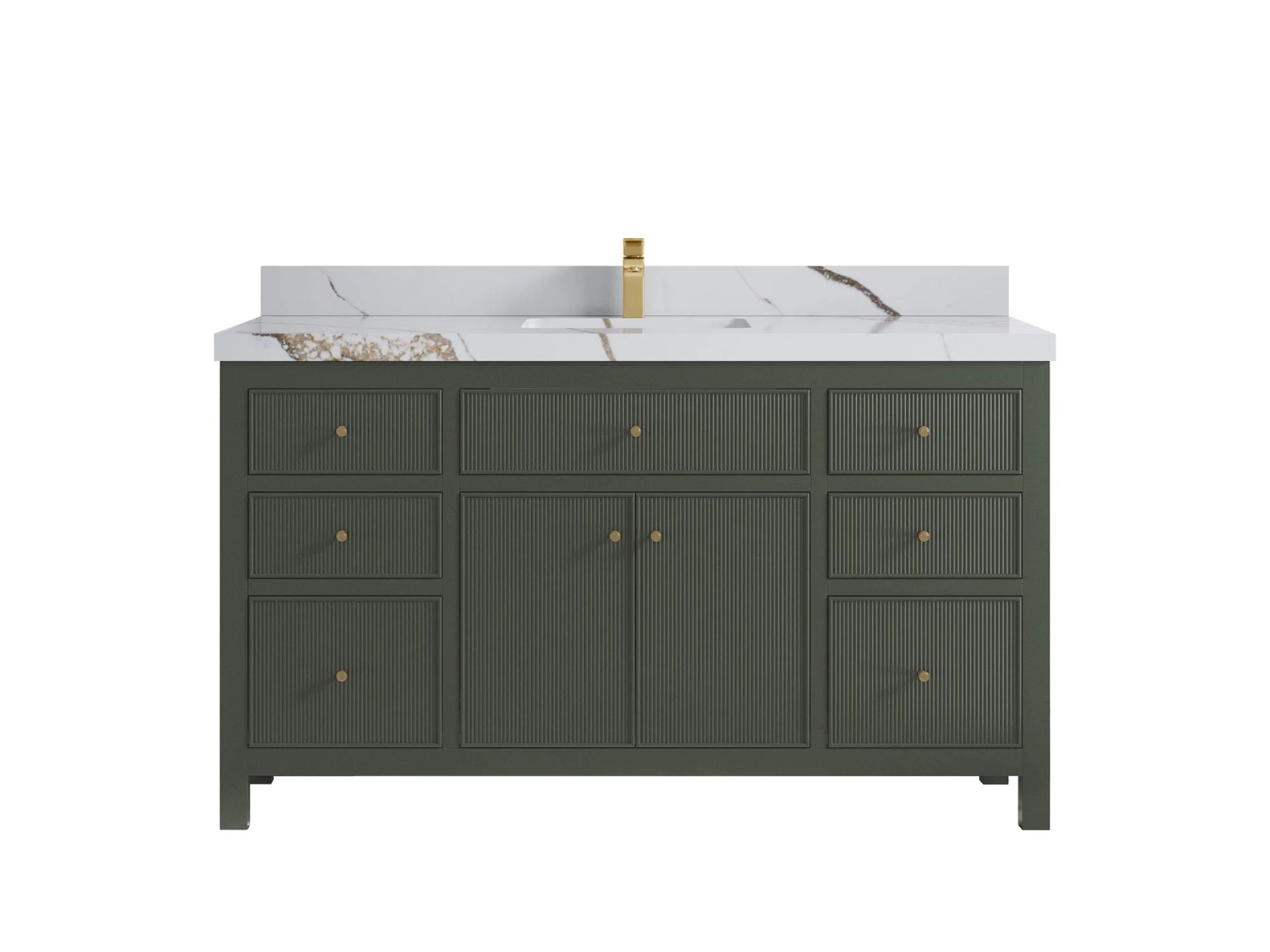 Sonoma 60 in W x 22 in D Free Standing Reeded Single Sink Bathroom Vanity - Image 9