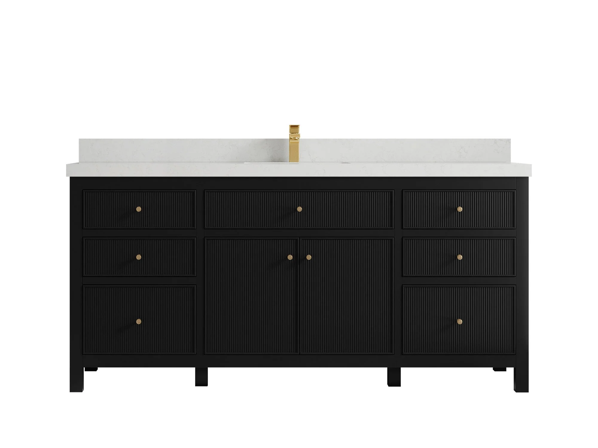 Sonoma 72 in W x 22 in D Free Standing Reeded Single Sink Bathroom Vanity - Image 11