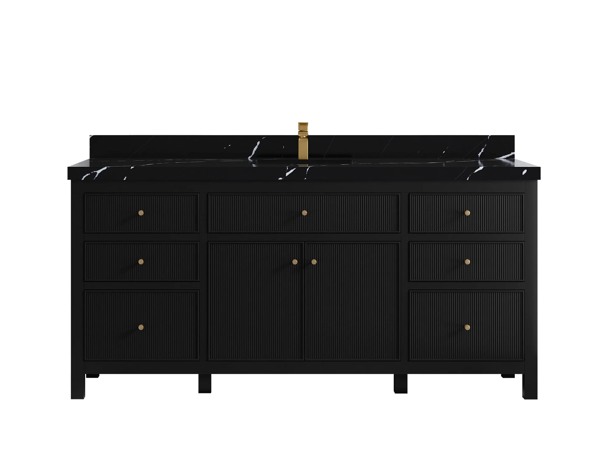 Sonoma 72 in W x 22 in D Free Standing Reeded Single Sink Bathroom Vanity - Image 13
