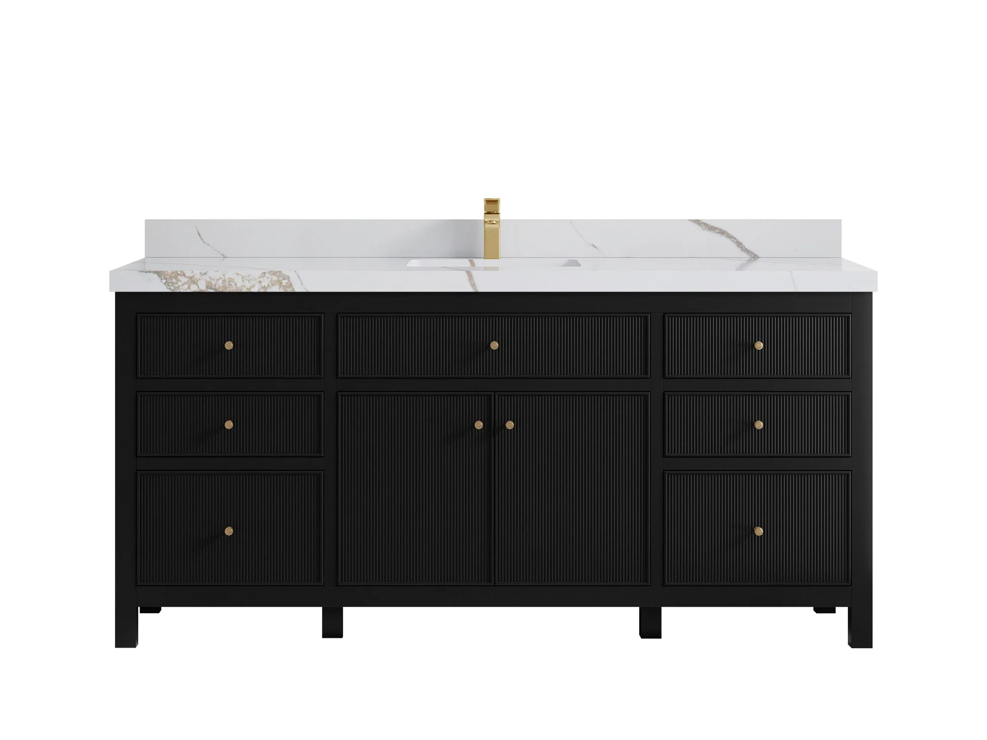 Sonoma 72 in W x 22 in D Free Standing Reeded Single Sink Bathroom Vanity - Image 15