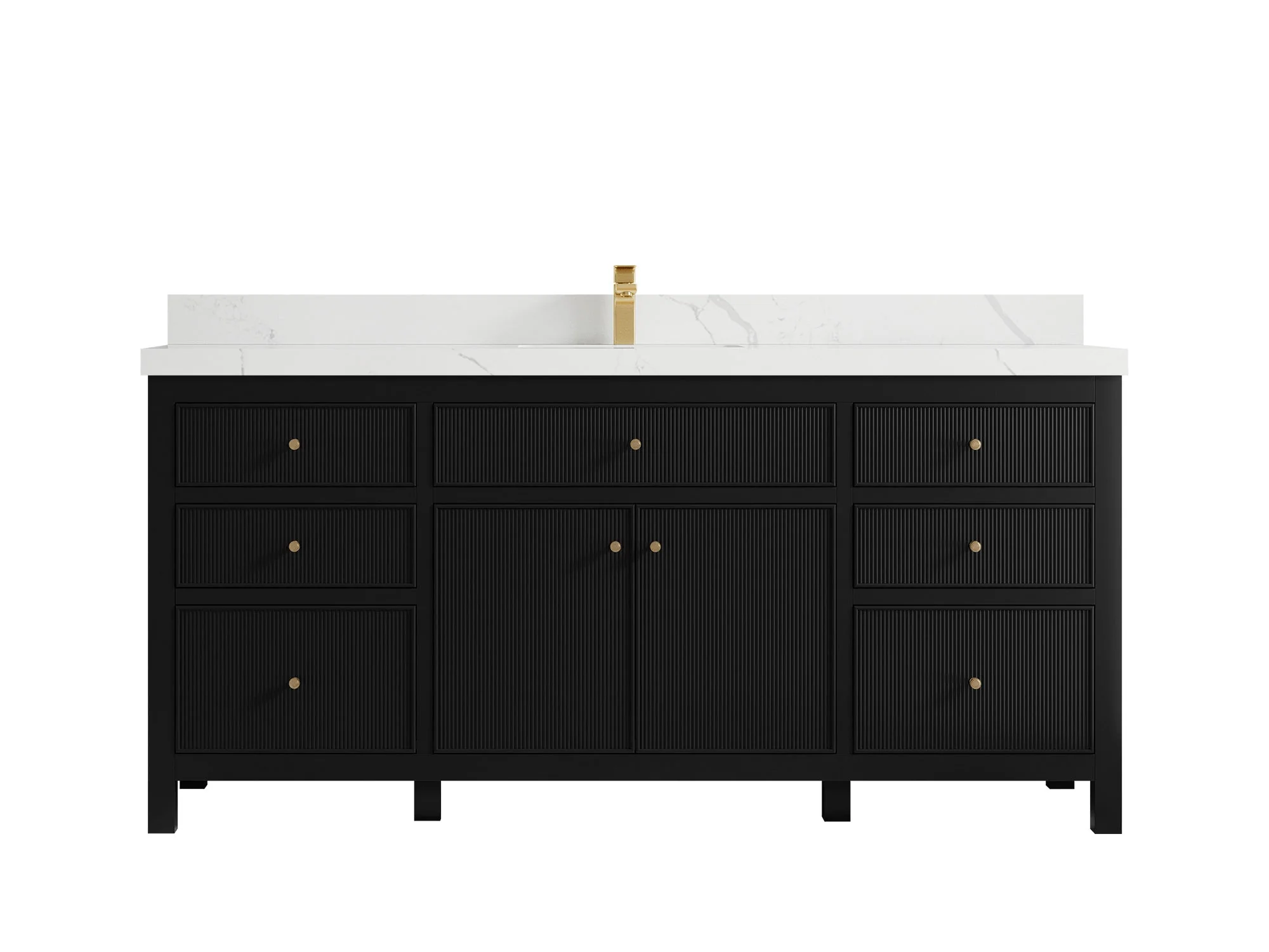 Sonoma 72 in W x 22 in D Free Standing Reeded Single Sink Bathroom Vanity - Image 17
