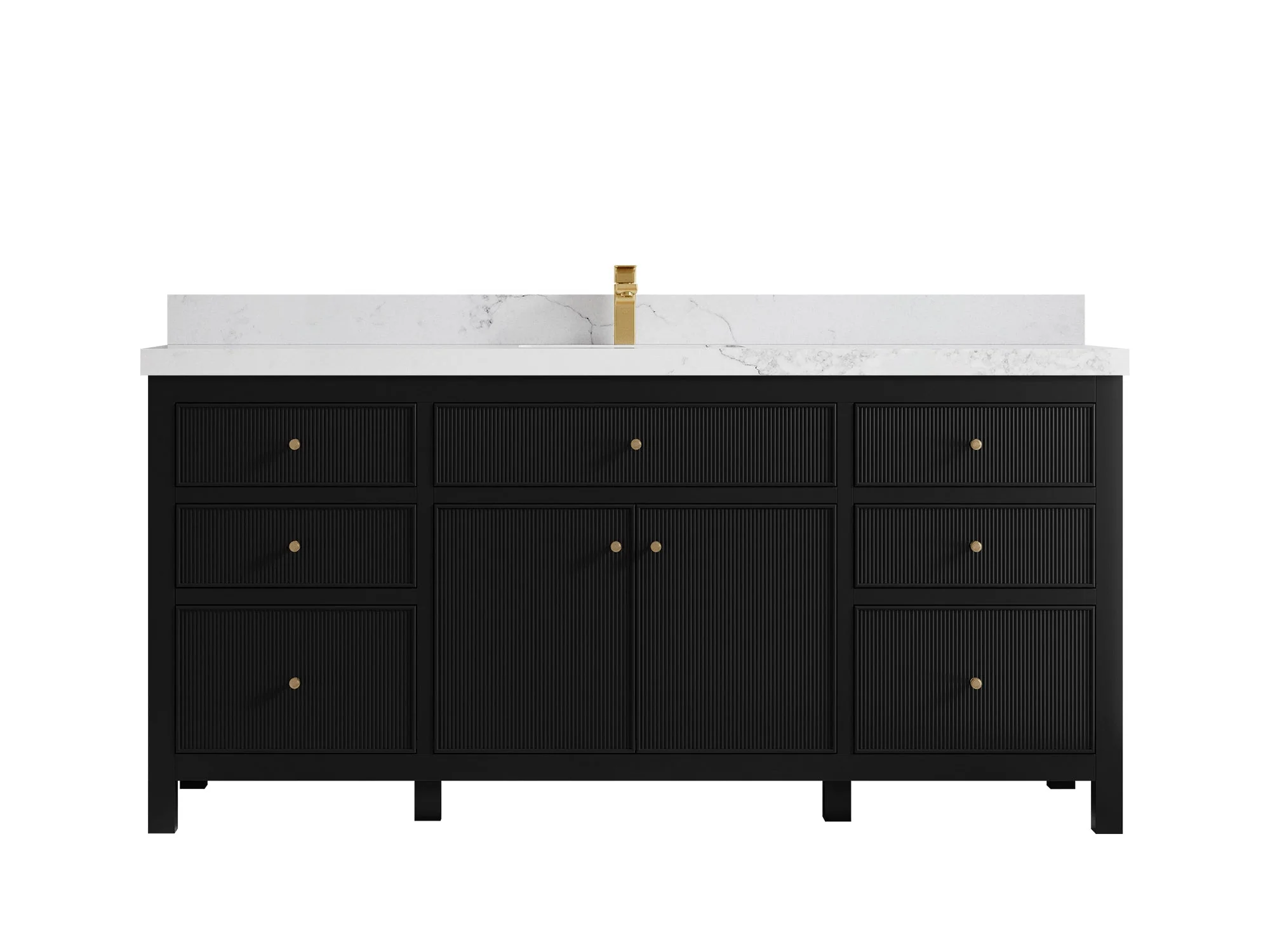 Sonoma 72 in W x 22 in D Free Standing Reeded Single Sink Bathroom Vanity - Image 19