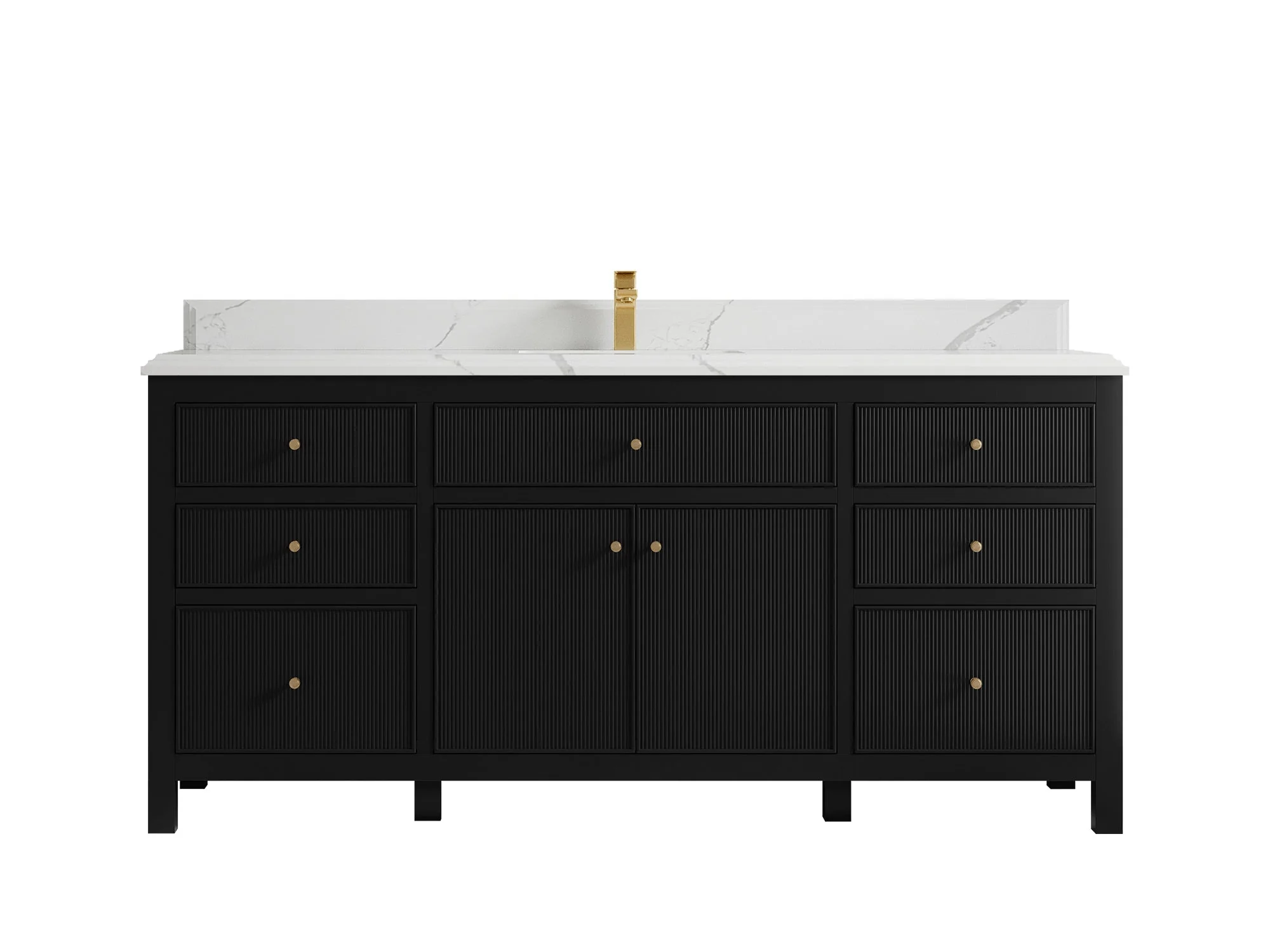 Sonoma 72 in W x 22 in D Free Standing Reeded Single Sink Bathroom Vanity - Image 23