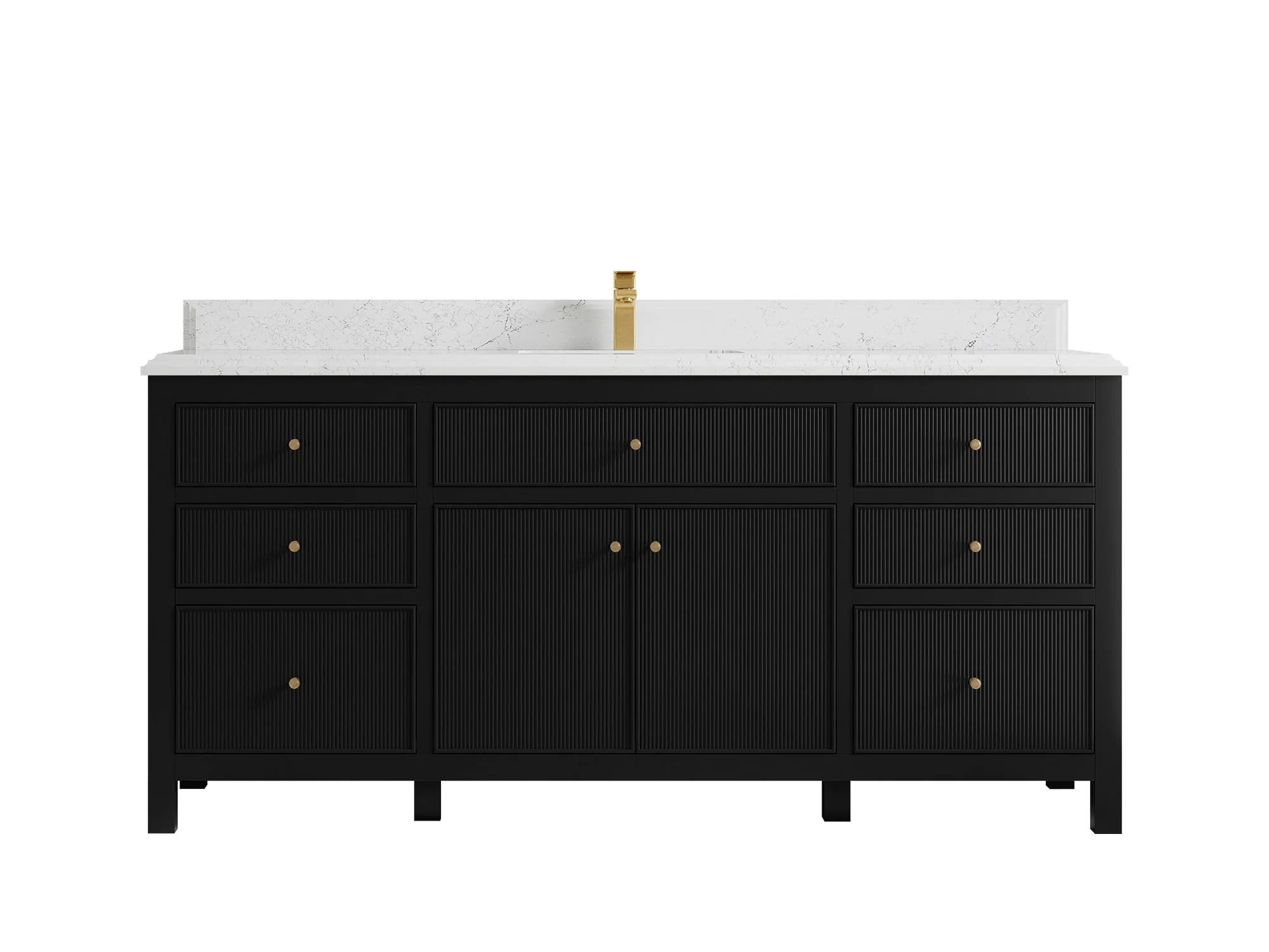 Sonoma 72 in W x 22 in D Free Standing Reeded Single Sink Bathroom Vanity - Image 25