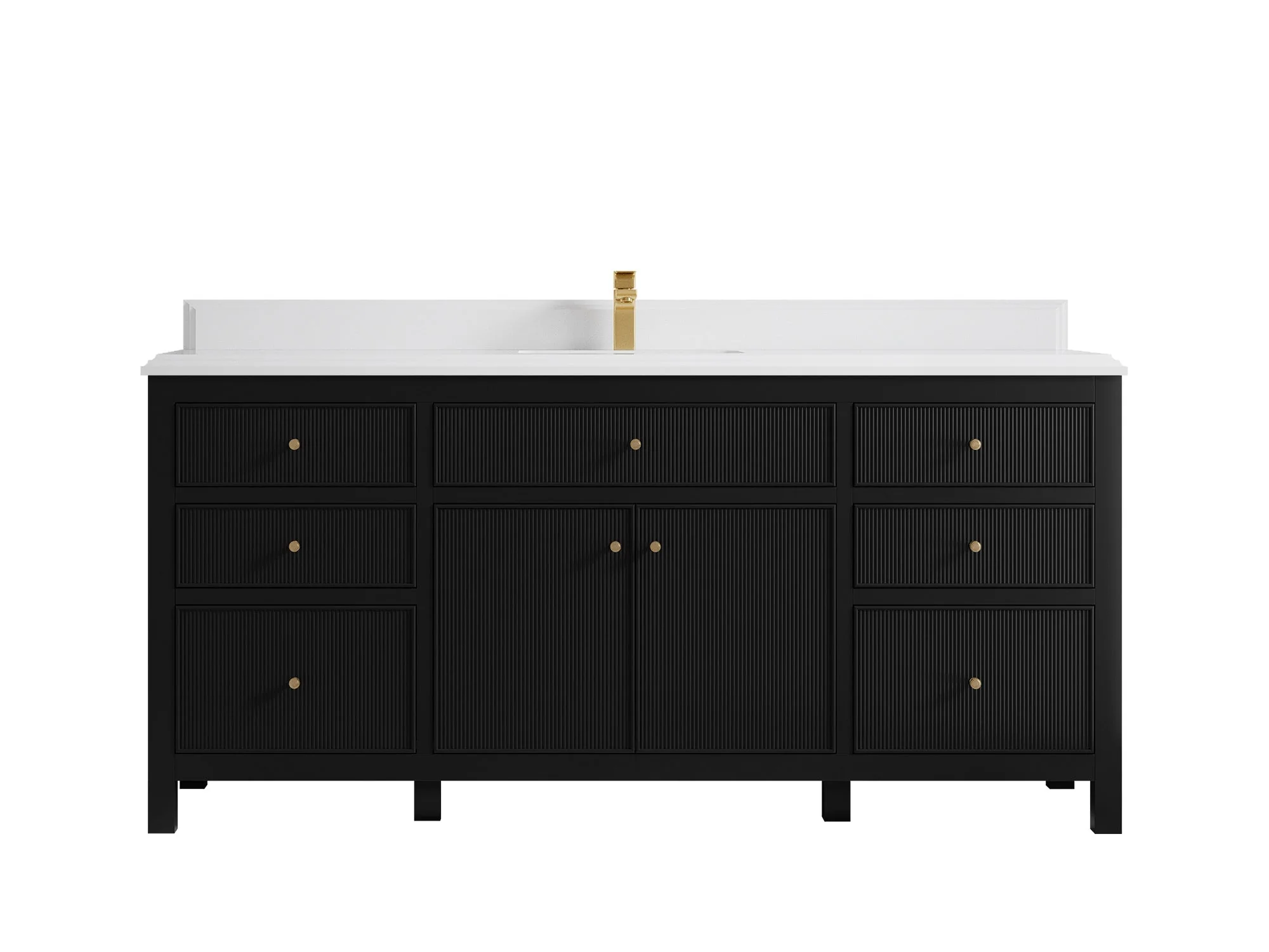 Sonoma 72 in W x 22 in D Free Standing Reeded Single Sink Bathroom Vanity - Image 27