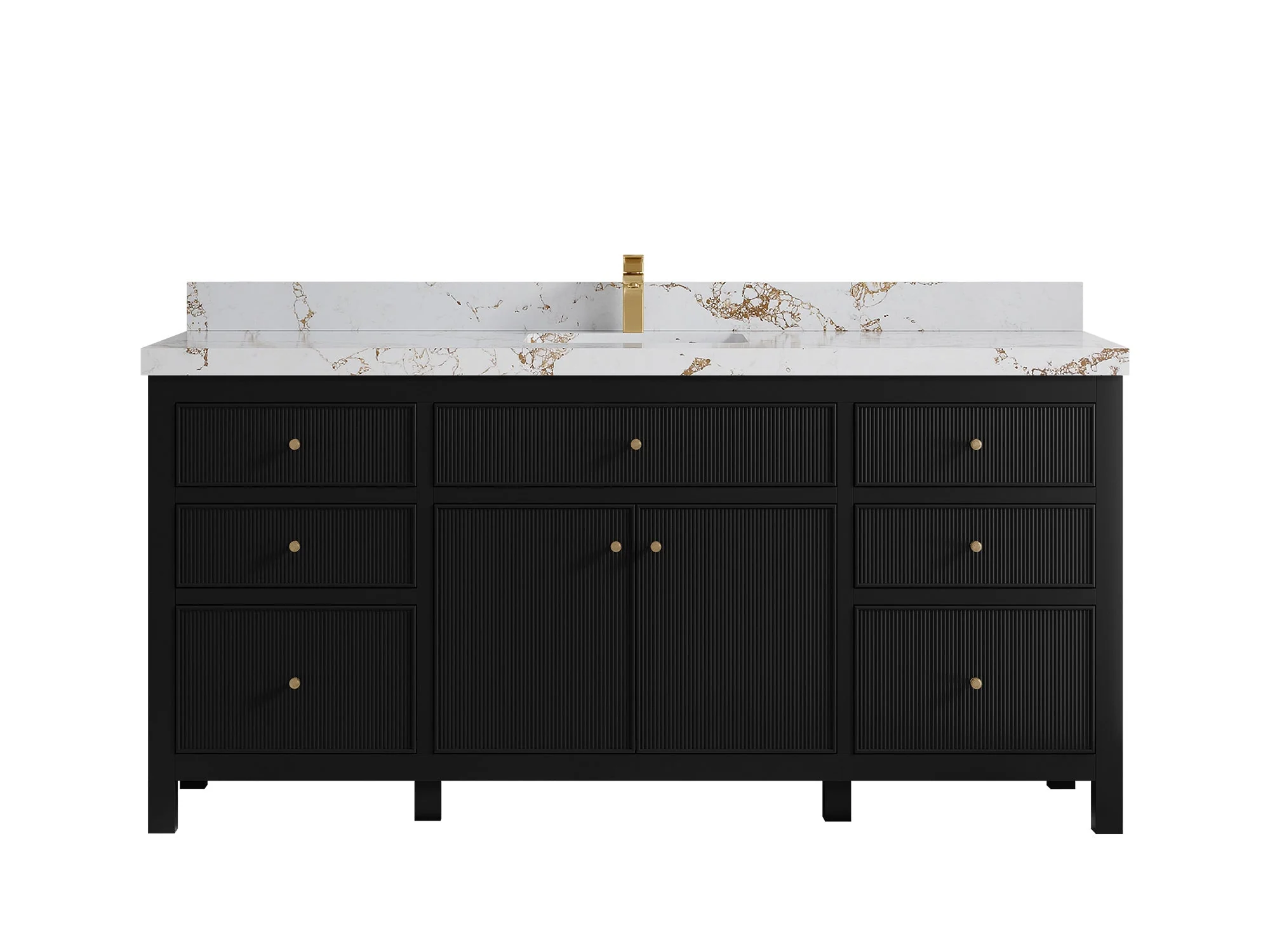 Sonoma 72 in W x 22 in D Free Standing Reeded Single Sink Bathroom Vanity - Image 31
