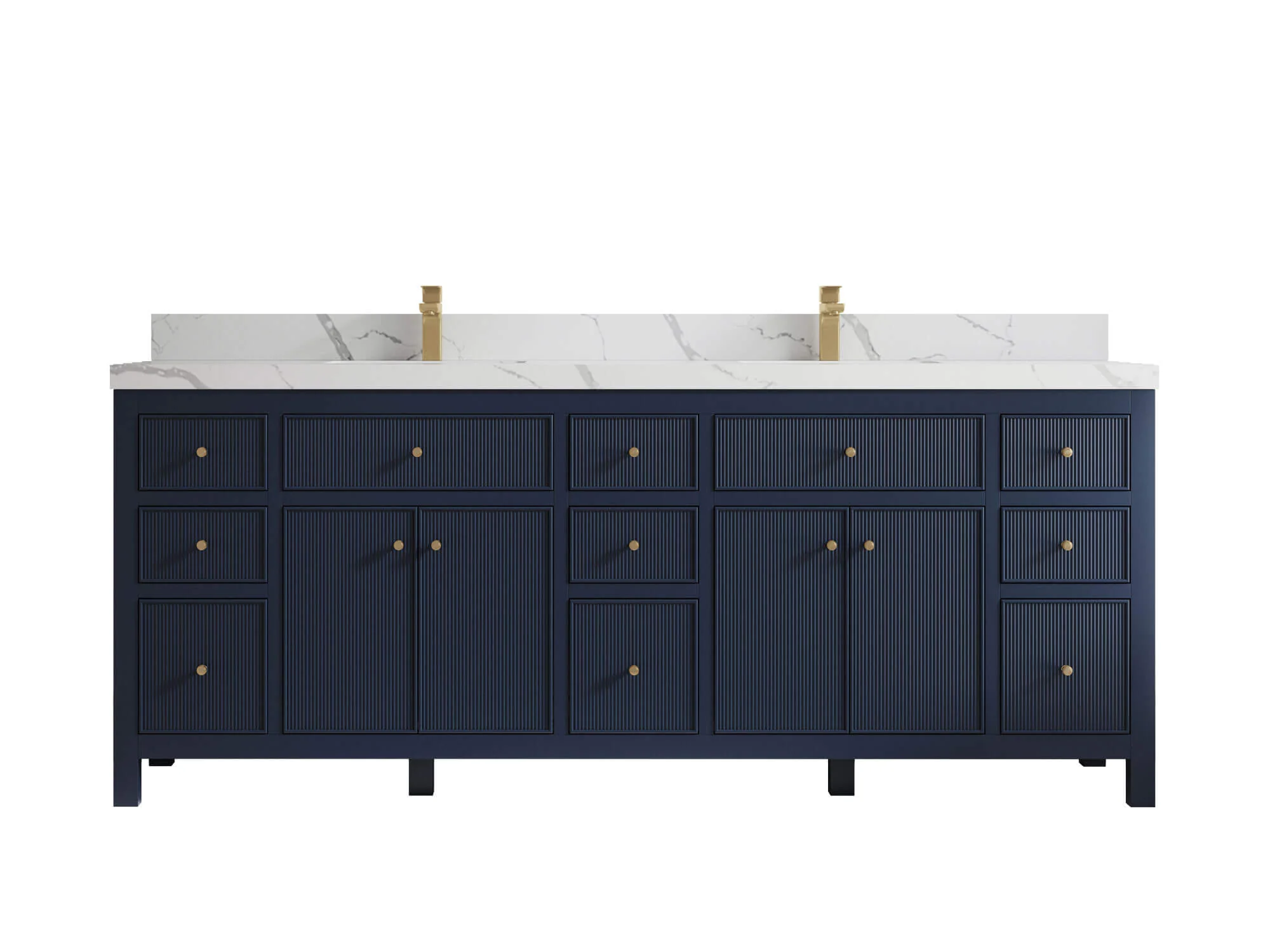 Sonoma 84 in W x 22 in D Free Standing Reeded Double Sink Bathroom Vanity - Image 10