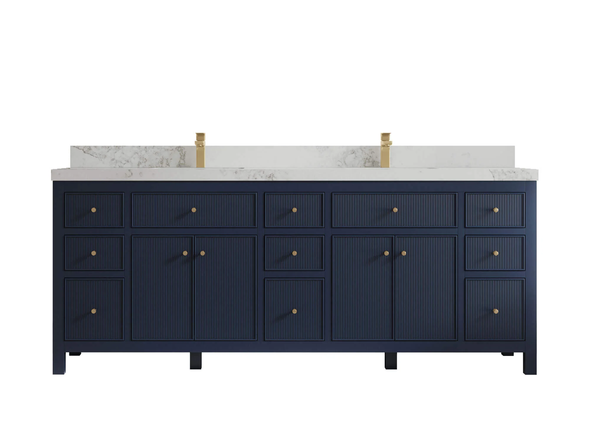 Sonoma 84 in W x 22 in D Free Standing Reeded Double Sink Bathroom Vanity - Image 11