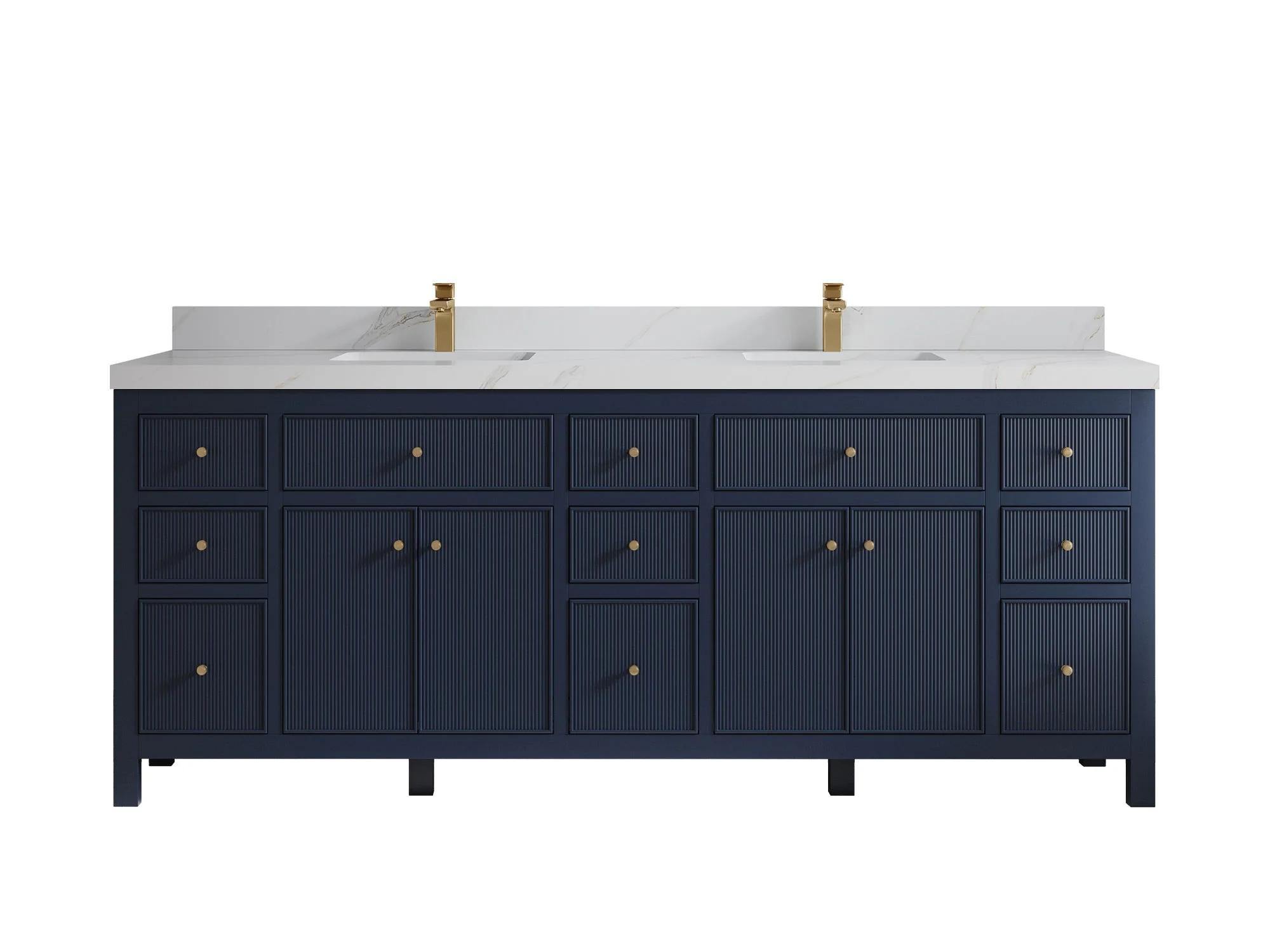 Sonoma 84 in W x 22 in D Free Standing Reeded Double Sink Bathroom Vanity - Image 12