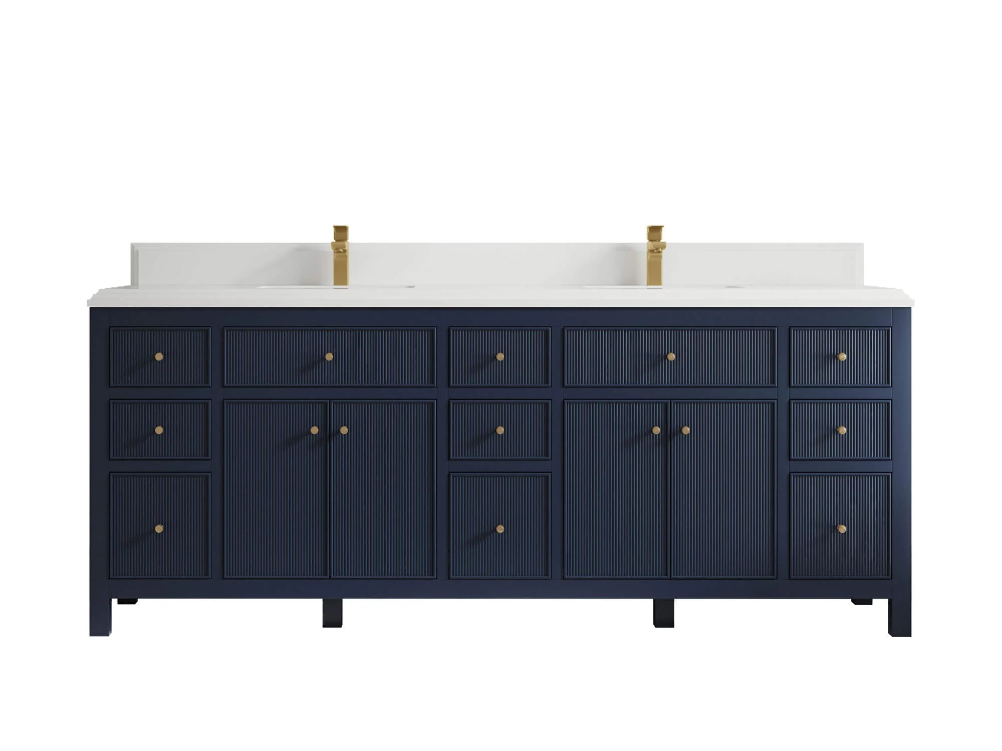 Sonoma 84 in W x 22 in D Free Standing Reeded Double Sink Bathroom Vanity - Image 17