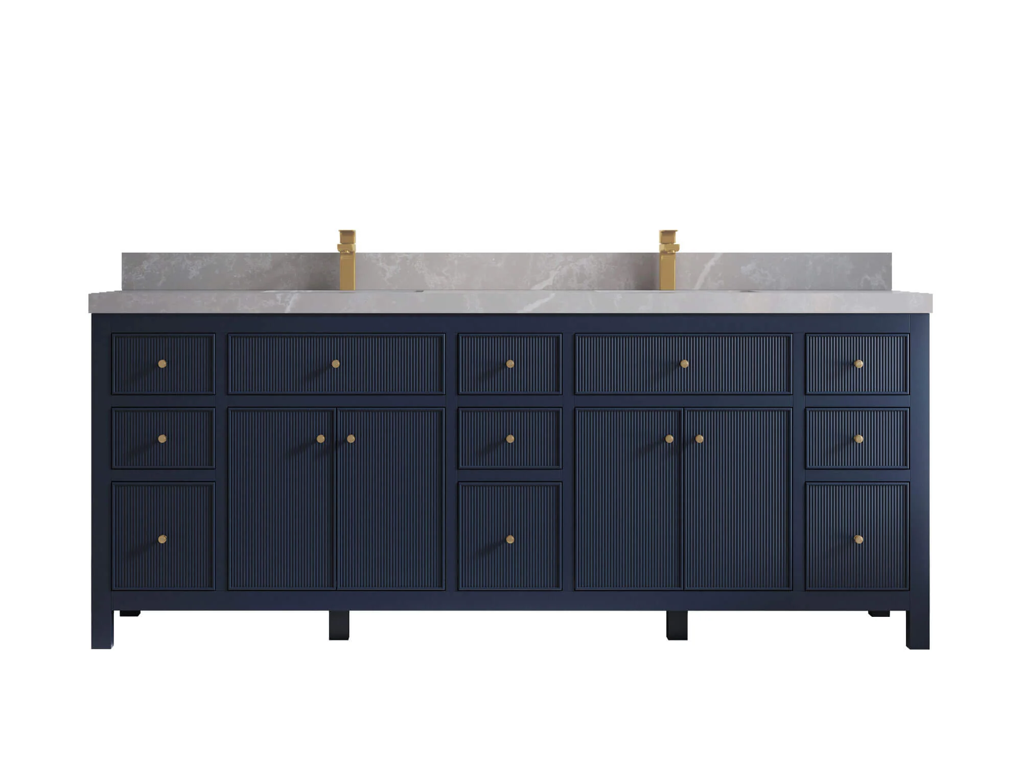 Sonoma 84 in W x 22 in D Free Standing Reeded Double Sink Bathroom Vanity - Image 19