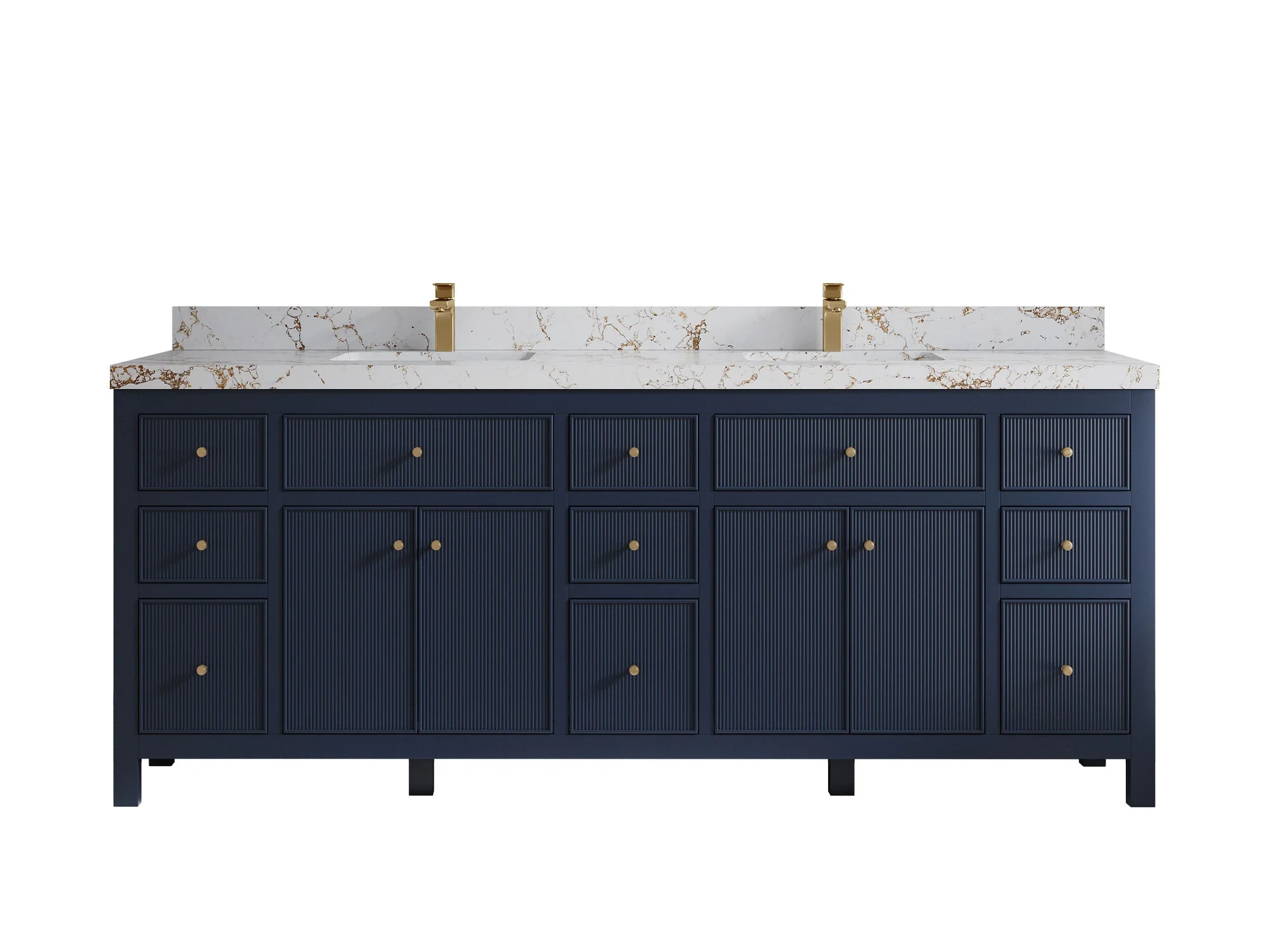 Sonoma 84 in W x 22 in D Free Standing Reeded Double Sink Bathroom Vanity - Image 22