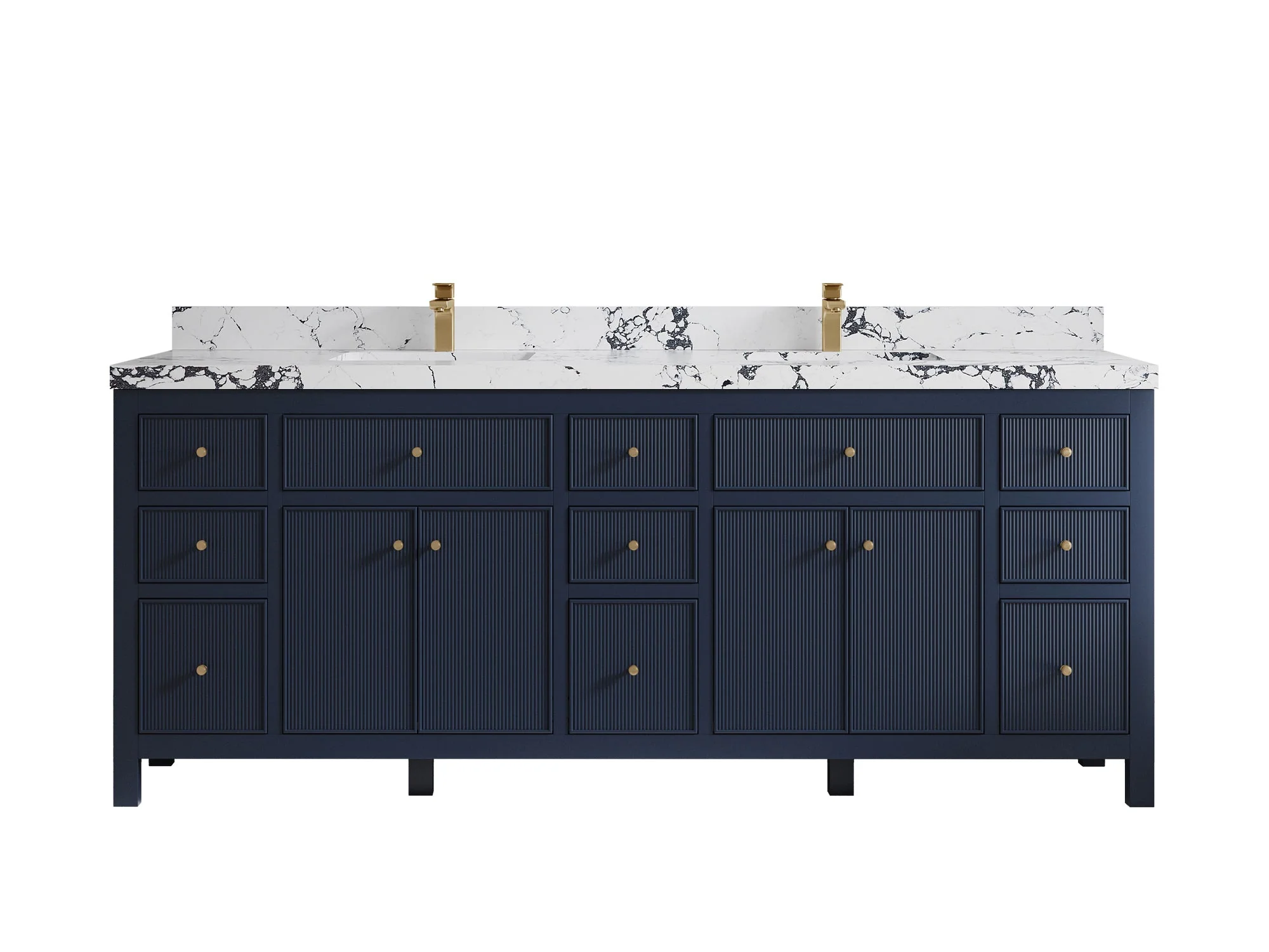 Sonoma 84 in W x 22 in D Free Standing Reeded Double Sink Bathroom Vanity - Image 23