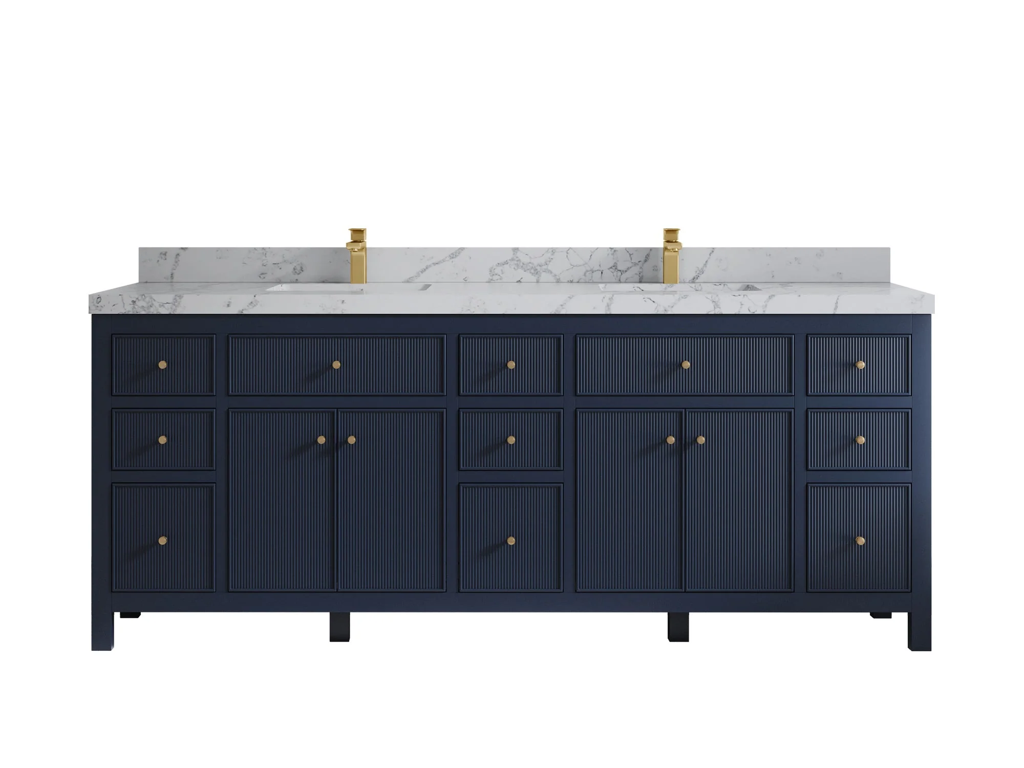 Sonoma 84 in W x 22 in D Free Standing Reeded Double Sink Bathroom Vanity - Image 24