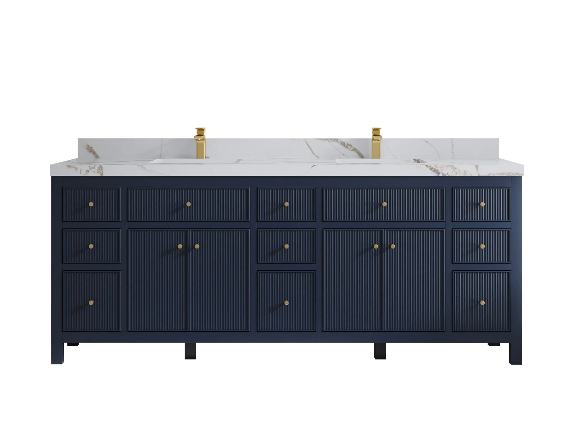 Sonoma 84 in W x 22 in D Free Standing Reeded Double Sink Bathroom Vanity - Image 9