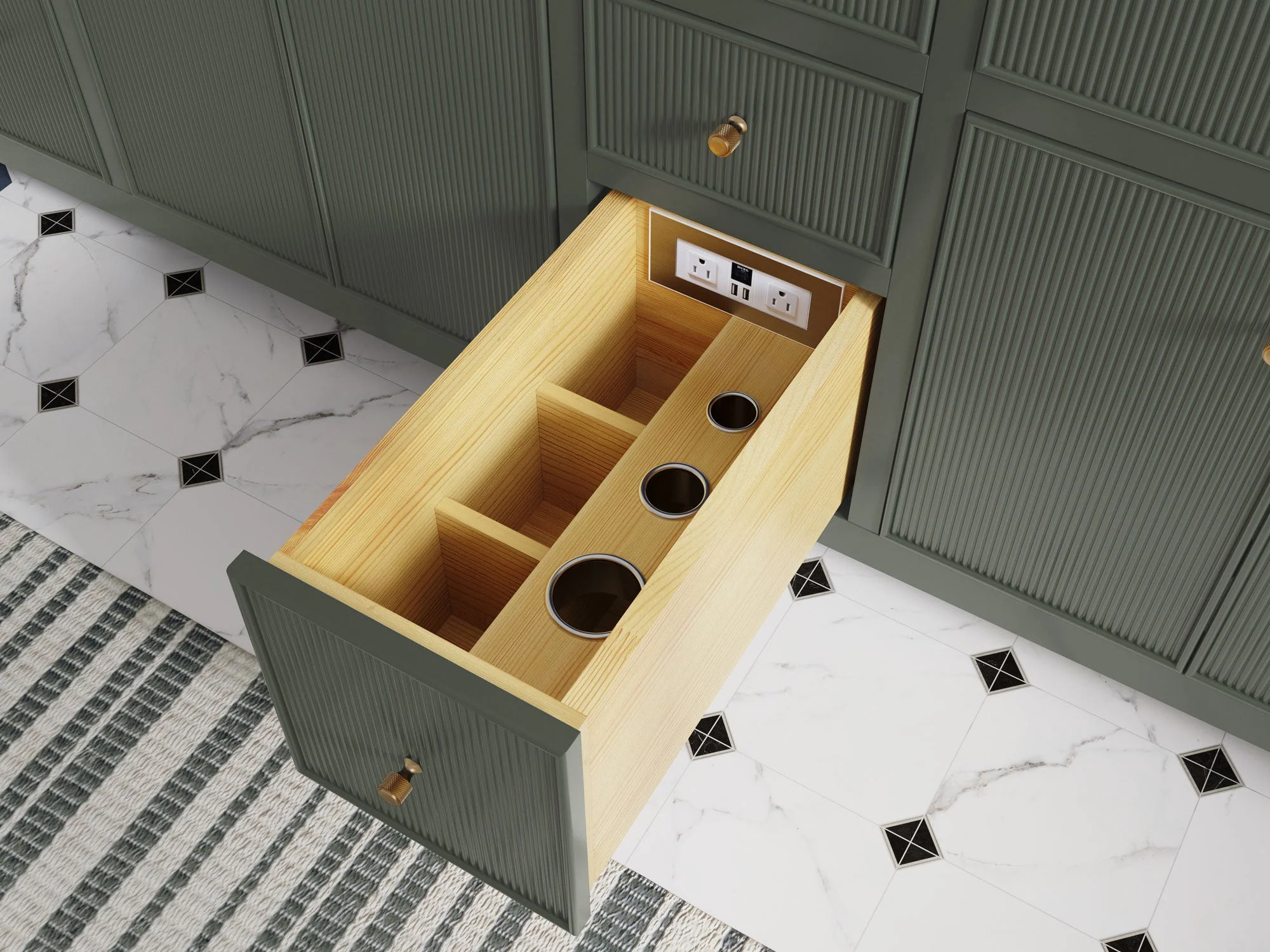 Sonoma 60 in W x 22 in D Free Standing Reeded Single Sink Bathroom Vanity - Image 5