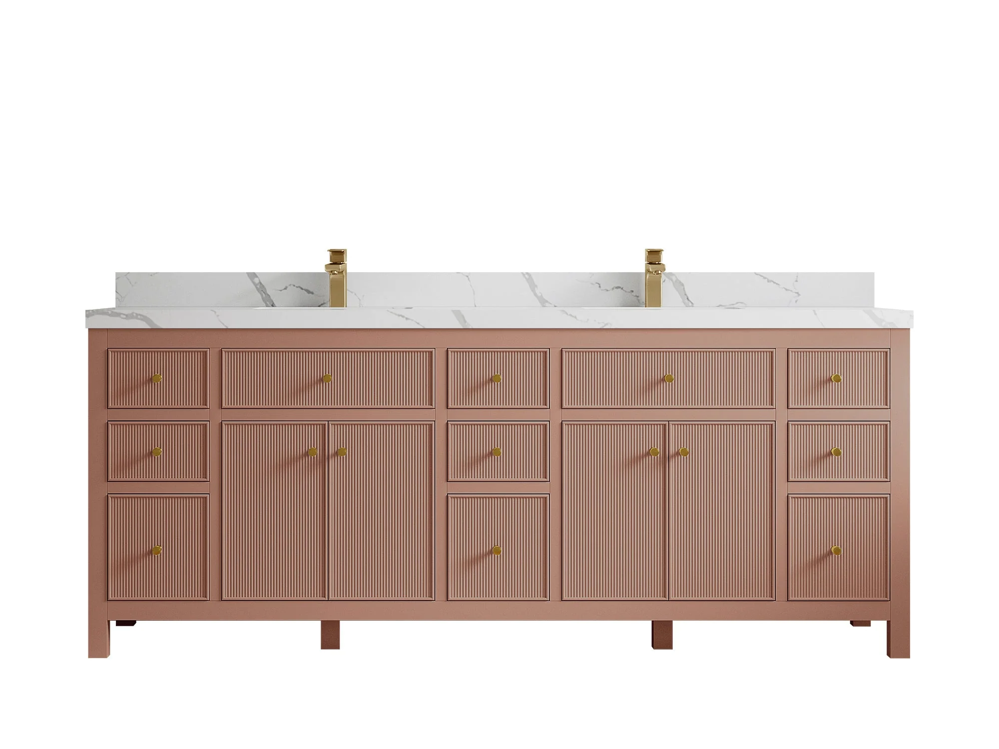 Sonoma 84 in W x 22 in D Free Standing Reeded Double Sink Bathroom Vanity - Image 13